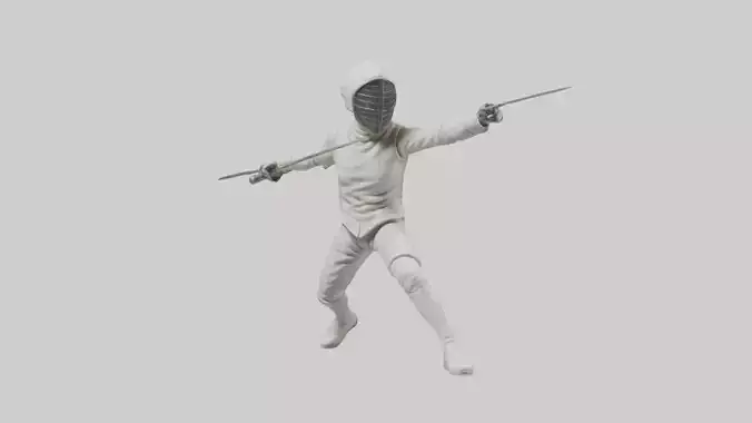 Fencer in MidStrike statue model