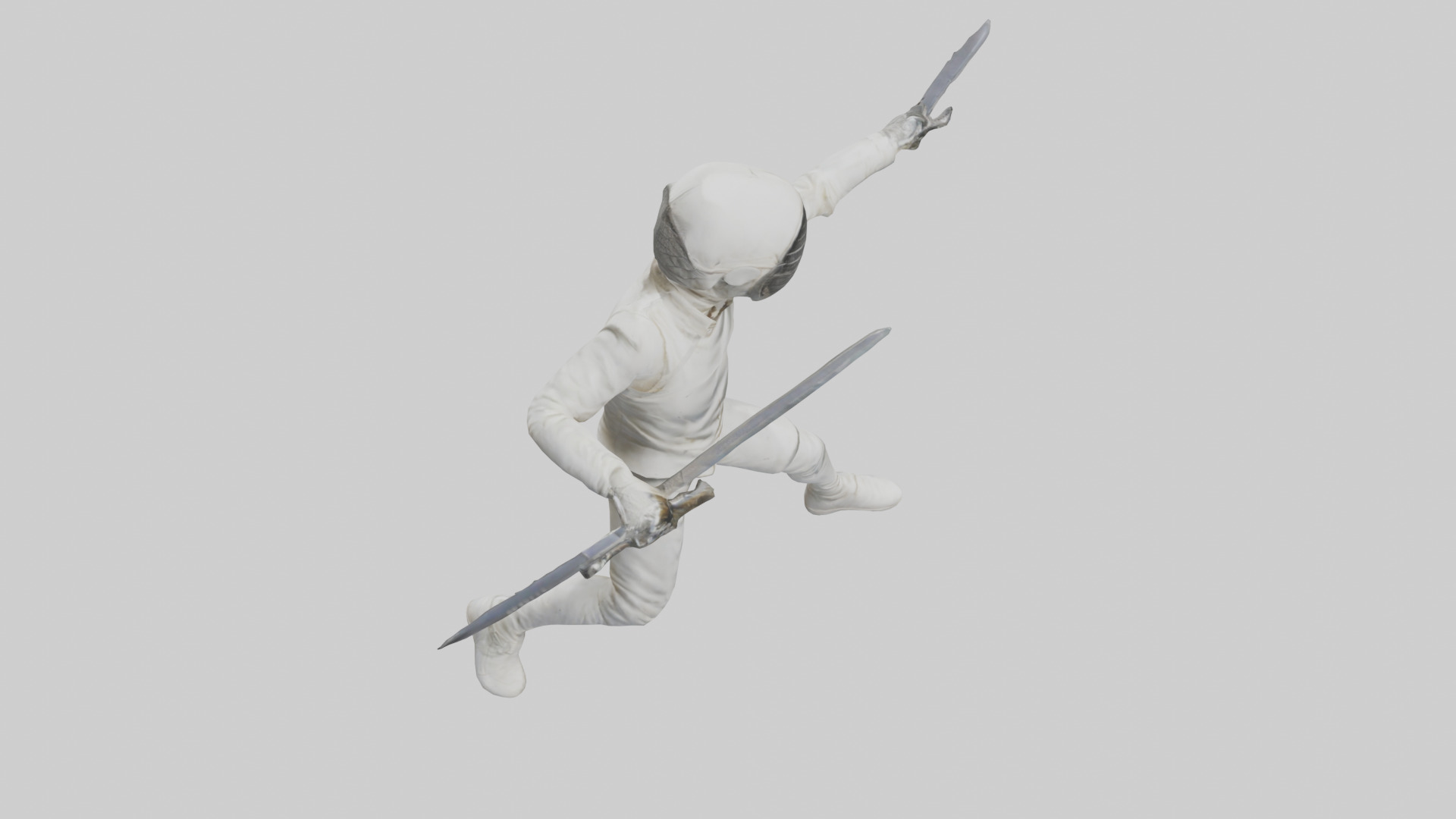 Fencer in MidStrike statue model Low-poly 3D model_28
