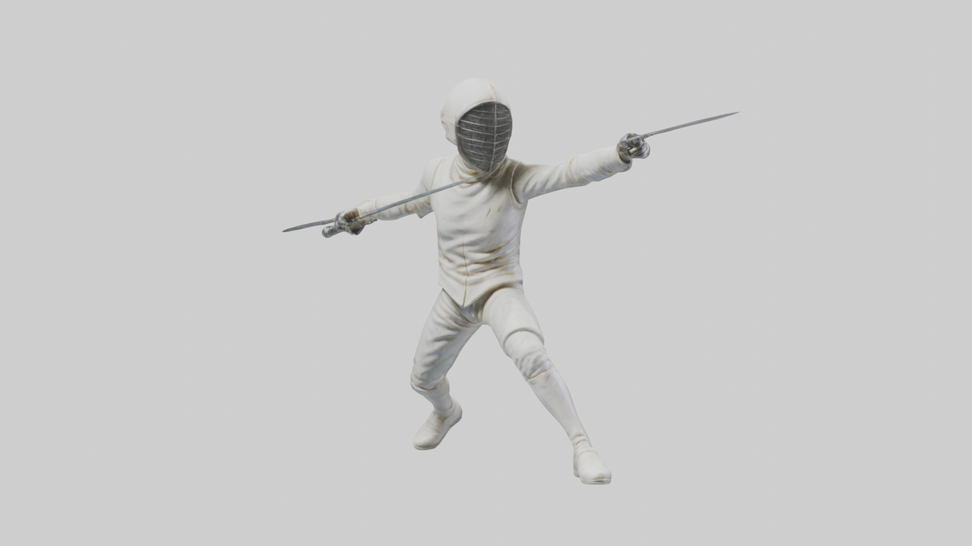 Fencer in MidStrike statue model Low-poly 3D model_11