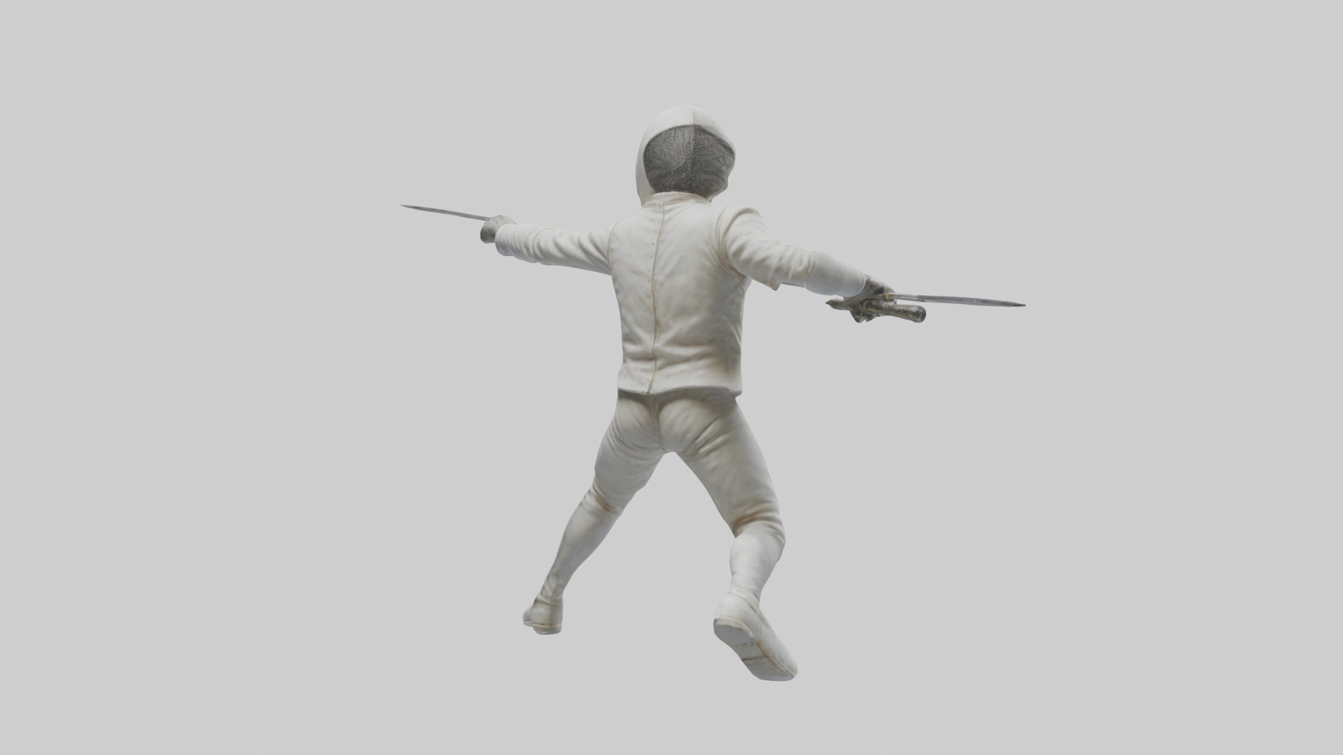 Fencer in MidStrike statue model Low-poly 3D model_2