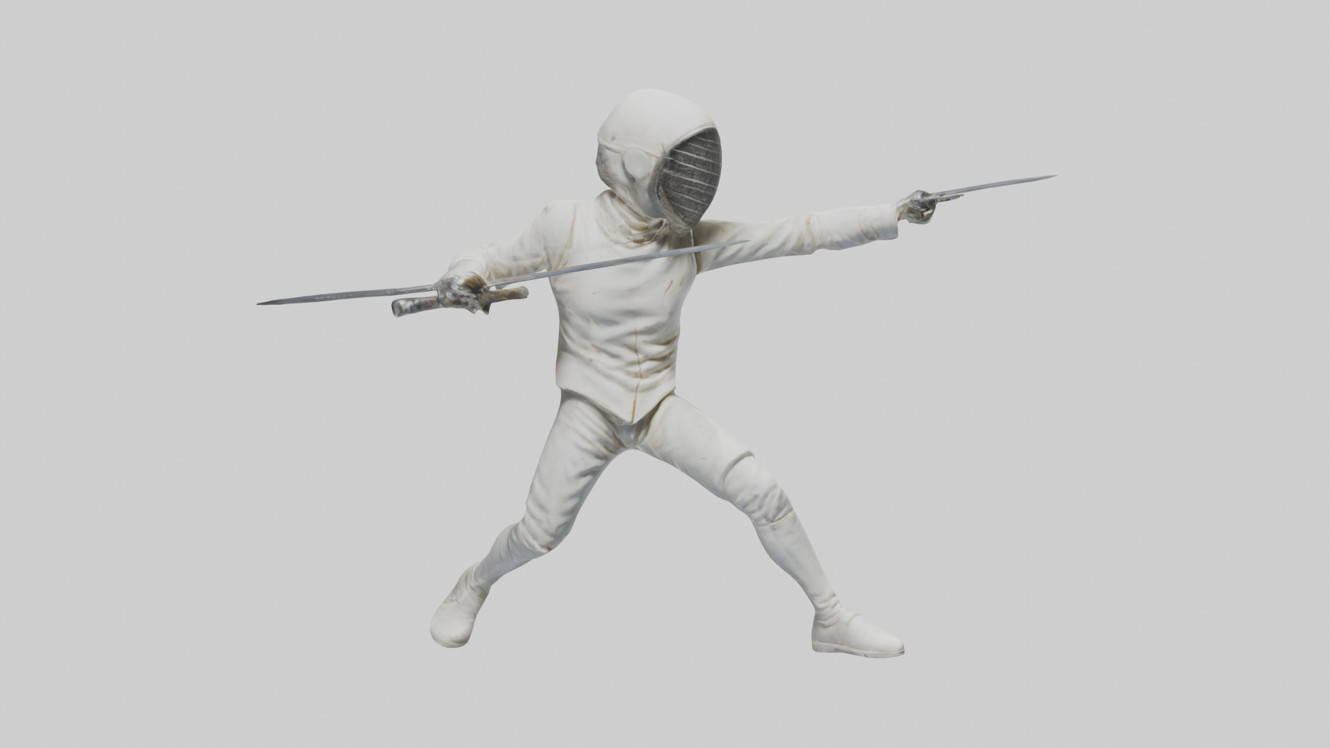 Fencer in MidStrike statue model Low-poly 3D model_9