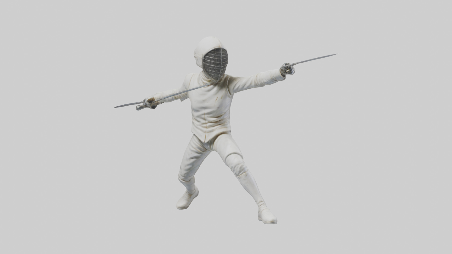 Fencer in MidStrike statue model Low-poly 3D model_17