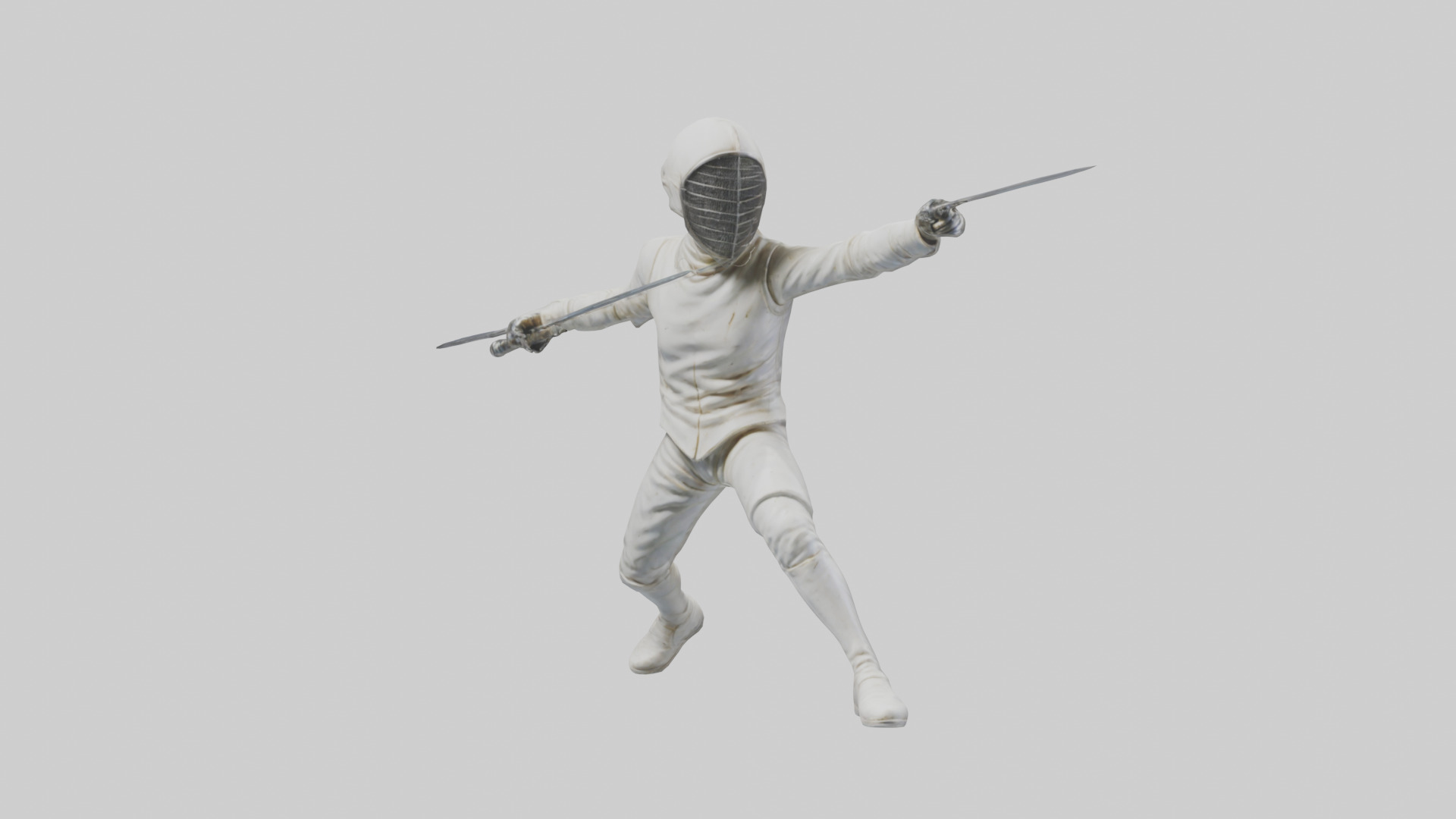 Fencer in MidStrike statue model Low-poly 3D model_14
