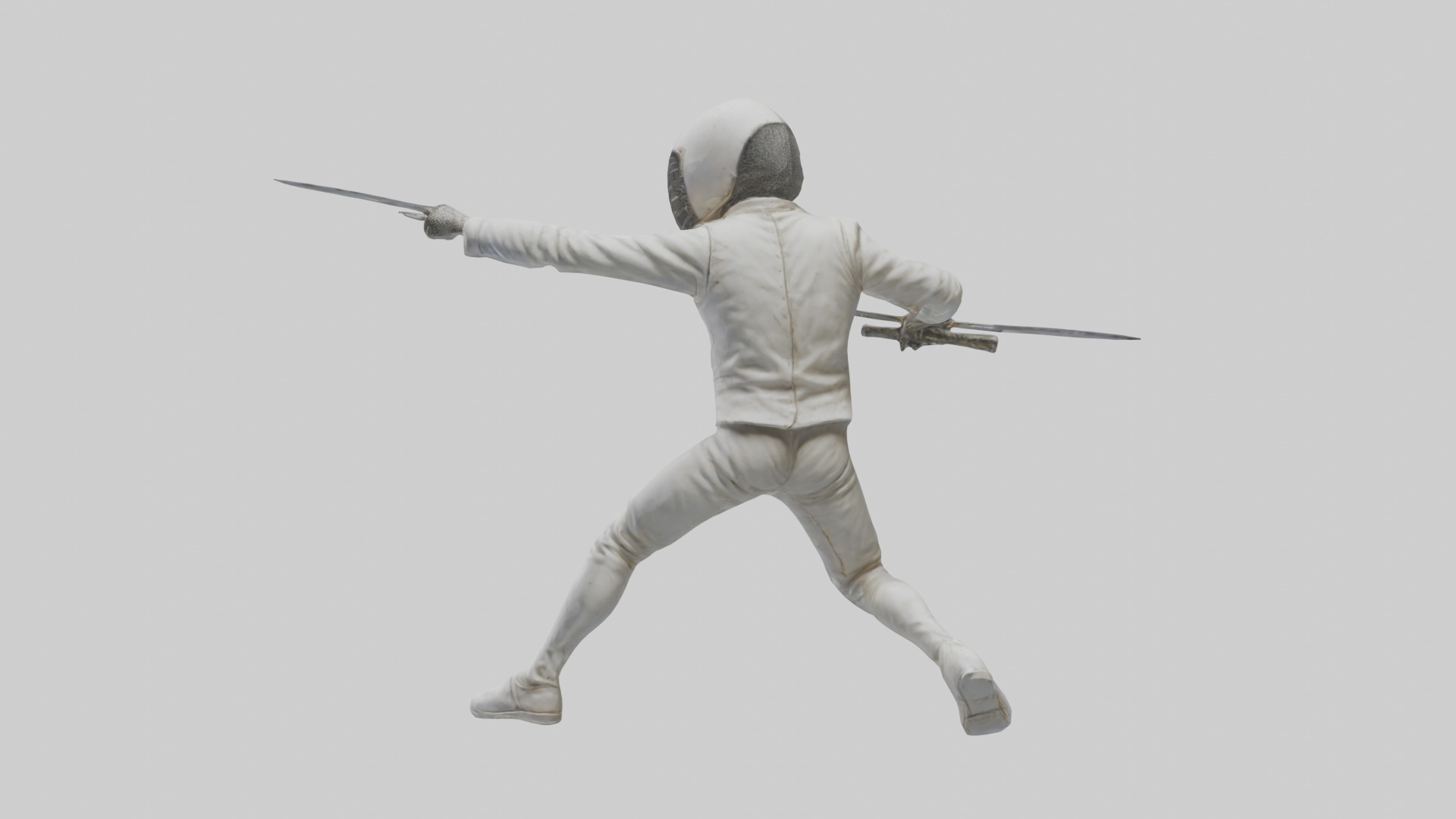 Fencer in MidStrike statue model Low-poly 3D model_3