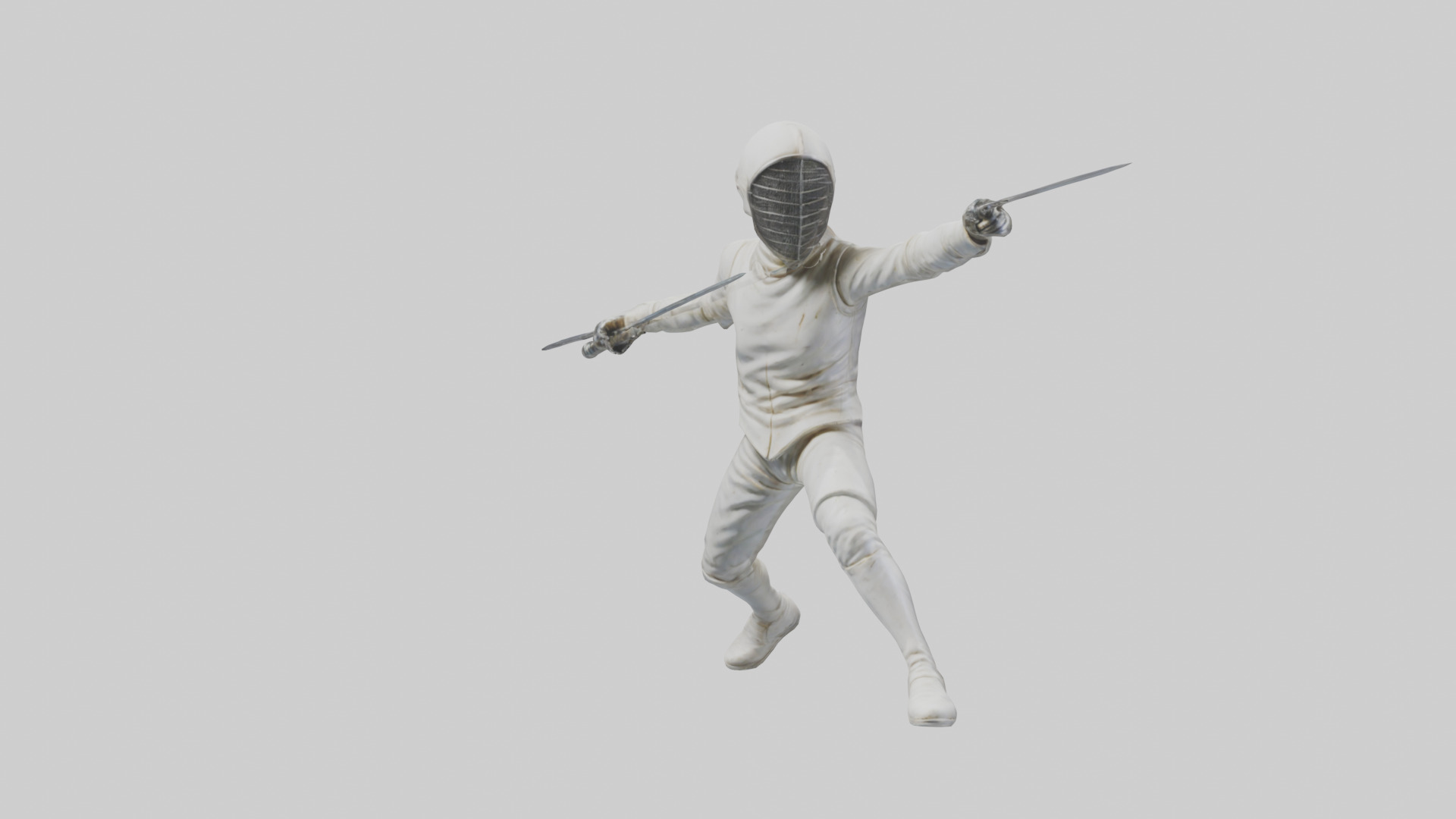 Fencer in MidStrike statue model Low-poly 3D model_13