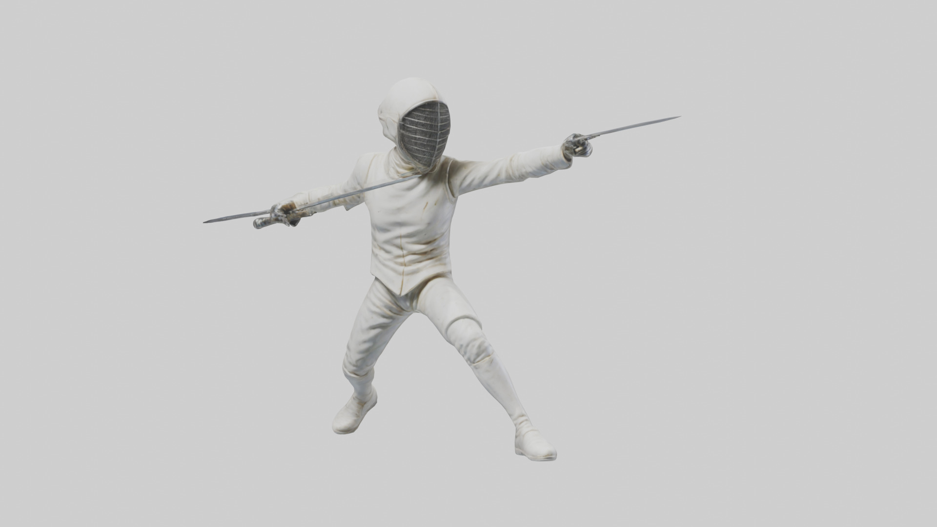 Fencer in MidStrike statue model Low-poly 3D model_18