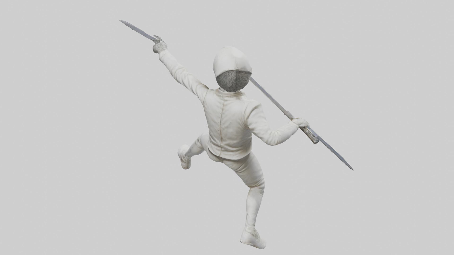 Fencer in MidStrike statue model Low-poly 3D model_25
