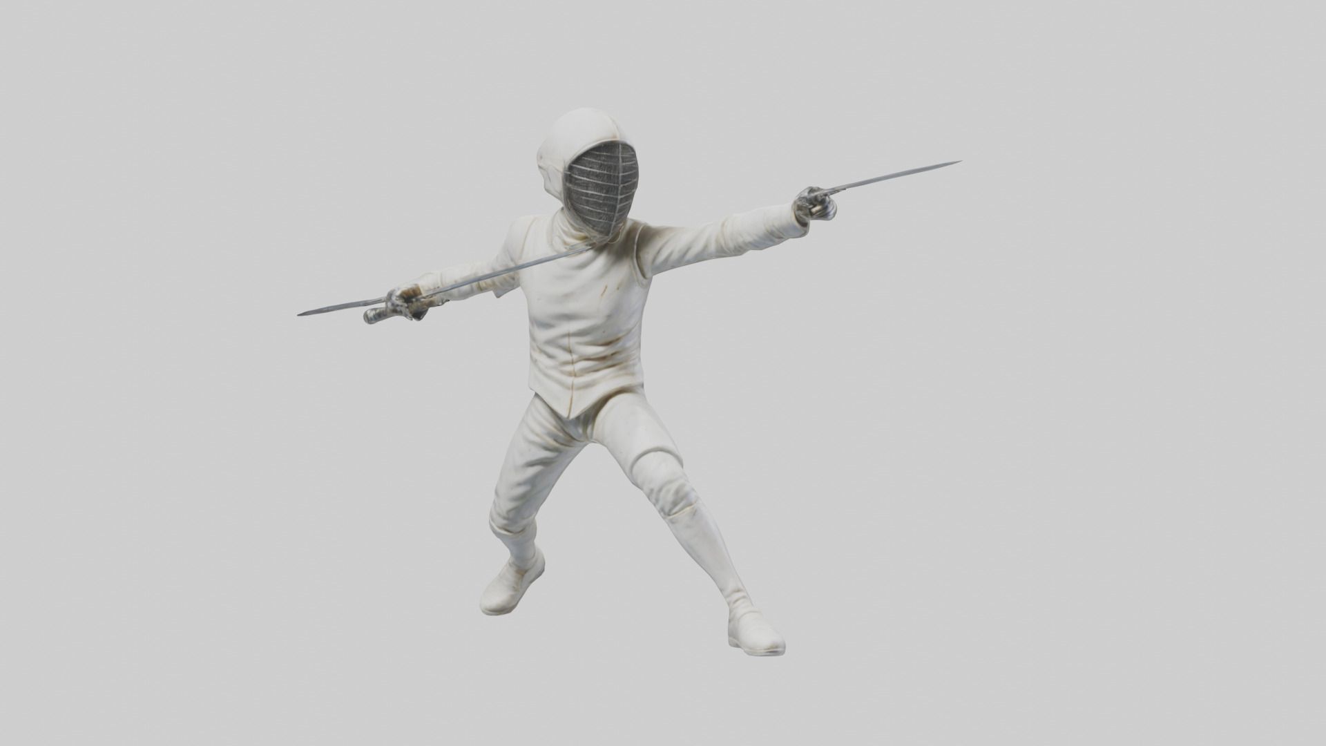 Fencer in MidStrike statue model Low-poly 3D model_20