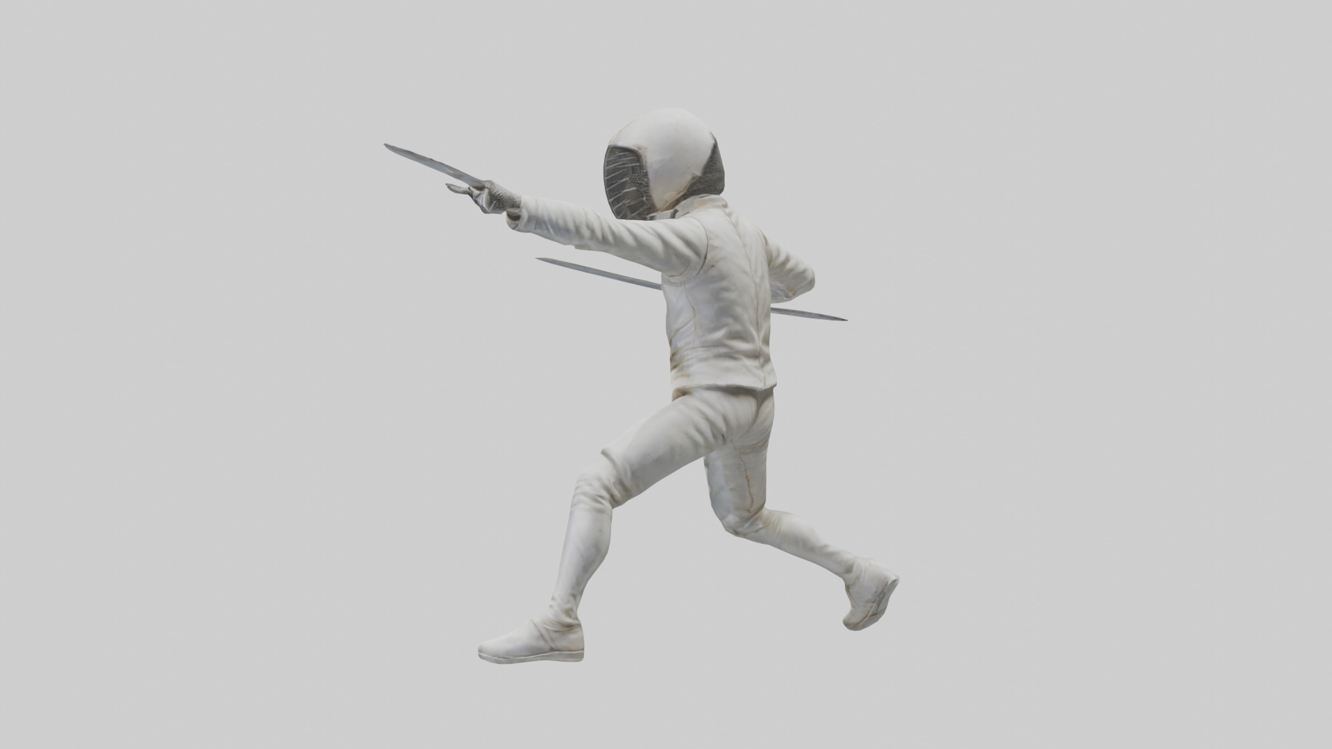 Fencer in MidStrike statue model Low-poly 3D model_22