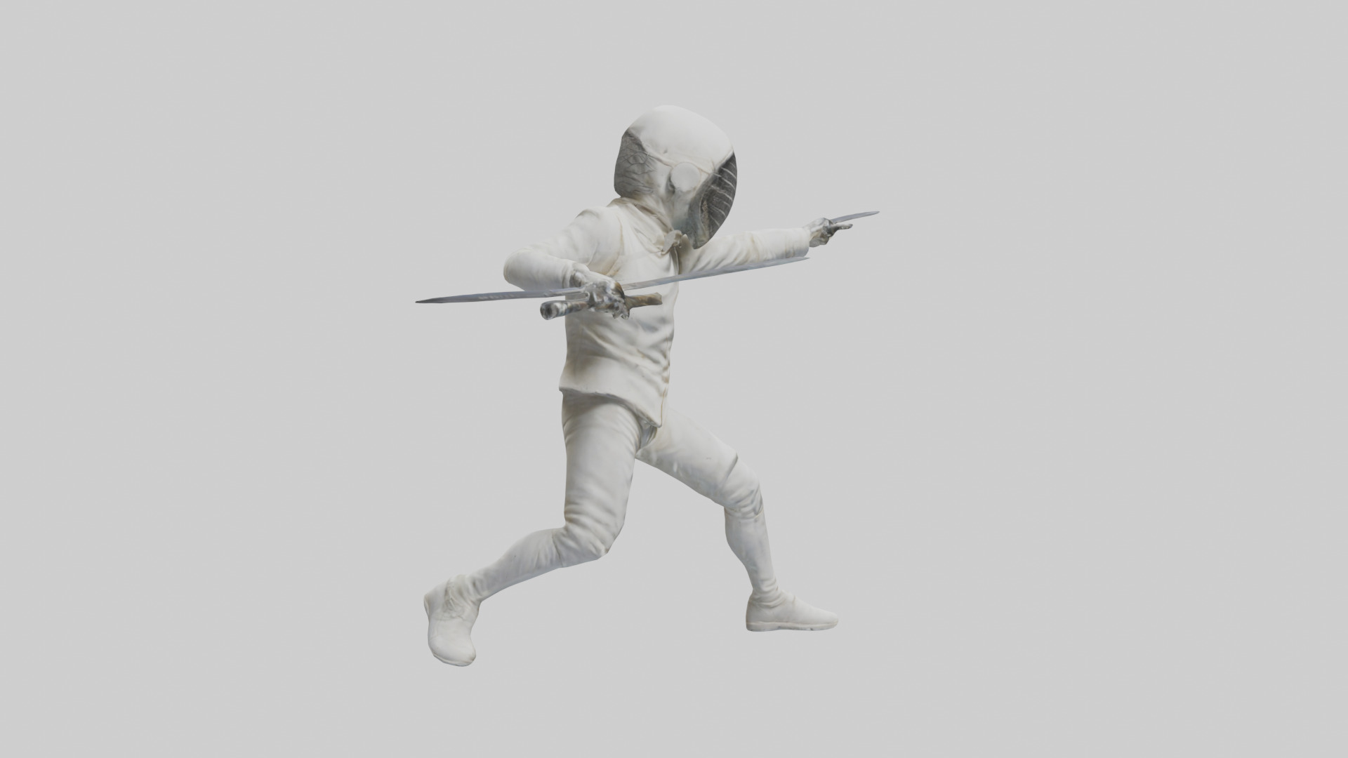 Fencer in MidStrike statue model Low-poly 3D model_23