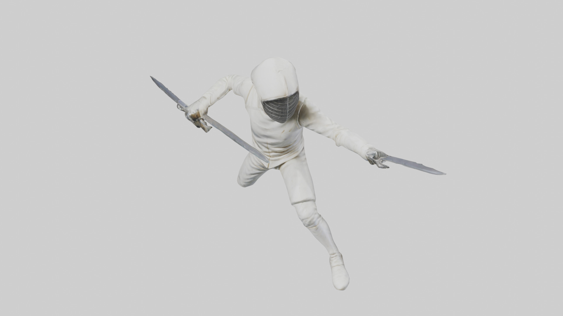 Fencer in MidStrike statue model Low-poly 3D model_26