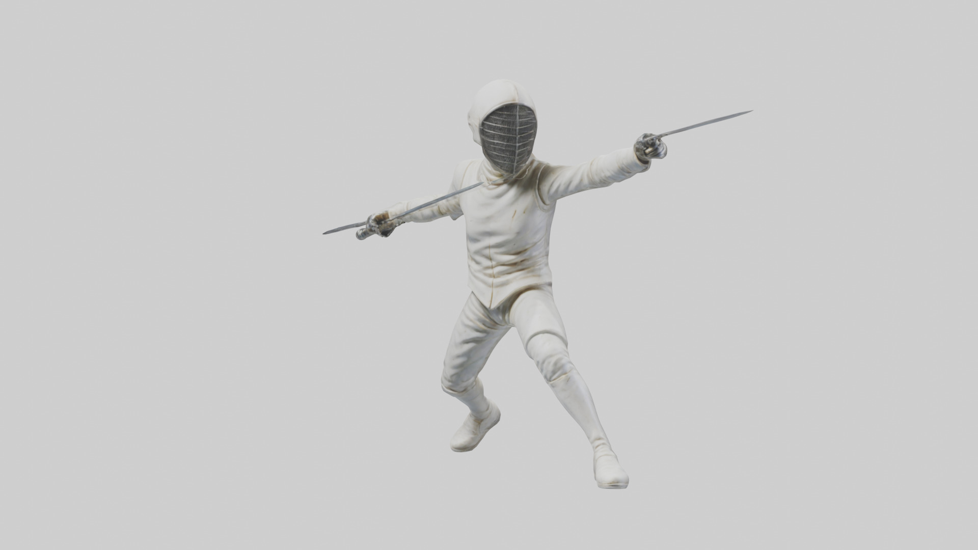 Fencer in MidStrike statue model Low-poly 3D model_12