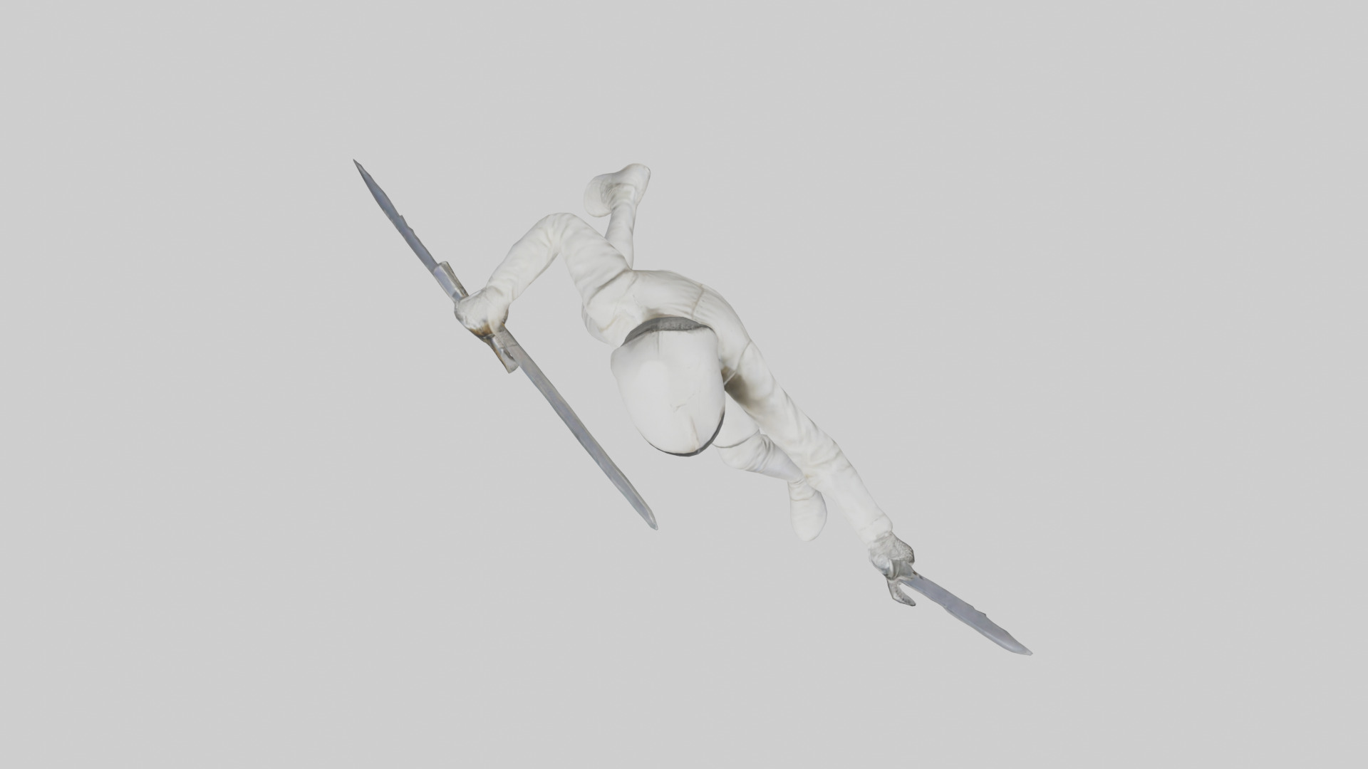 Fencer in MidStrike statue model Low-poly 3D model_24