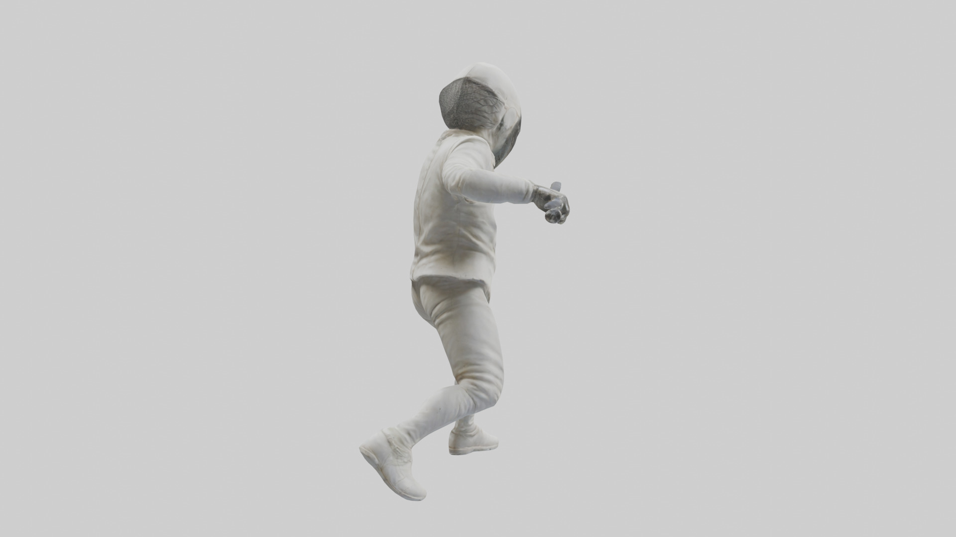 Fencer in MidStrike statue model Low-poly 3D model_4