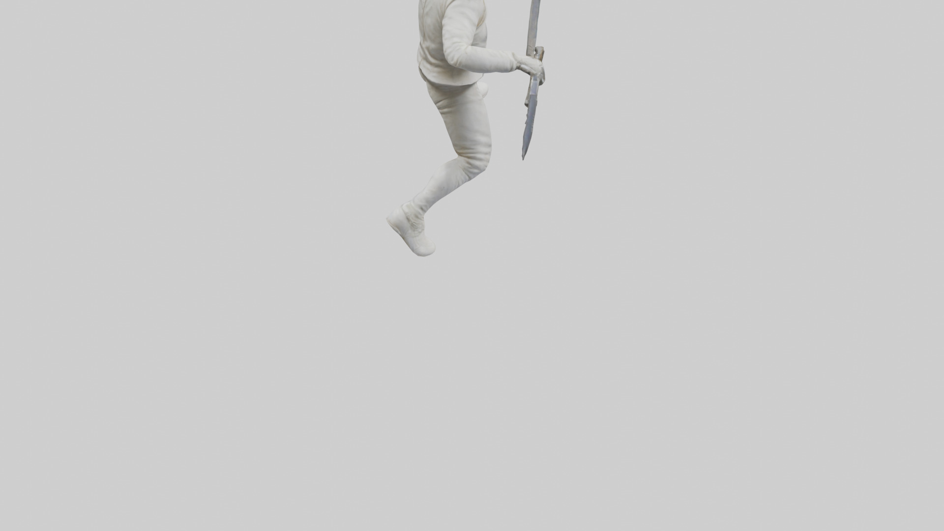 Fencer in MidStrike statue model Low-poly 3D model_6