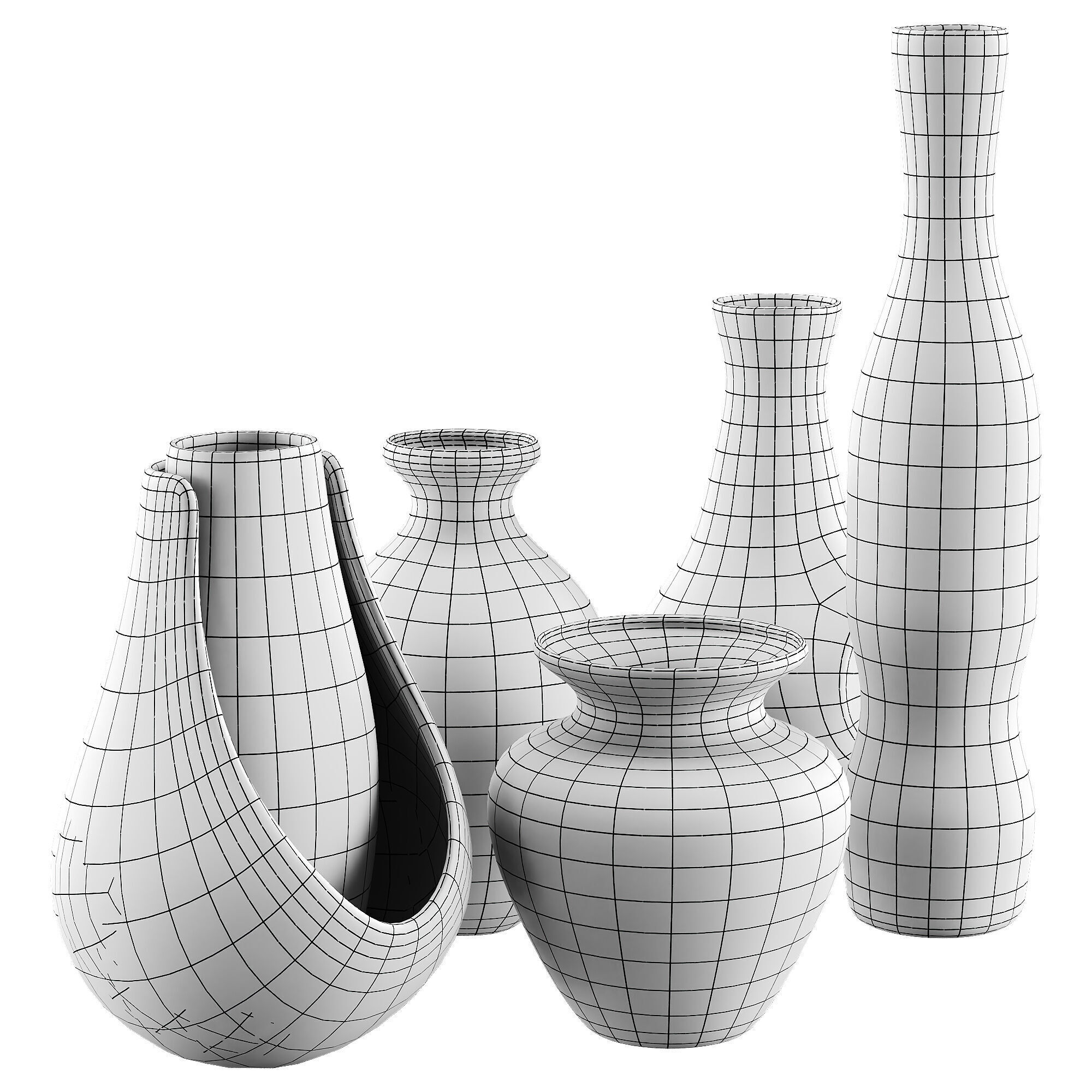 Vase decor Low-poly 3D model_8