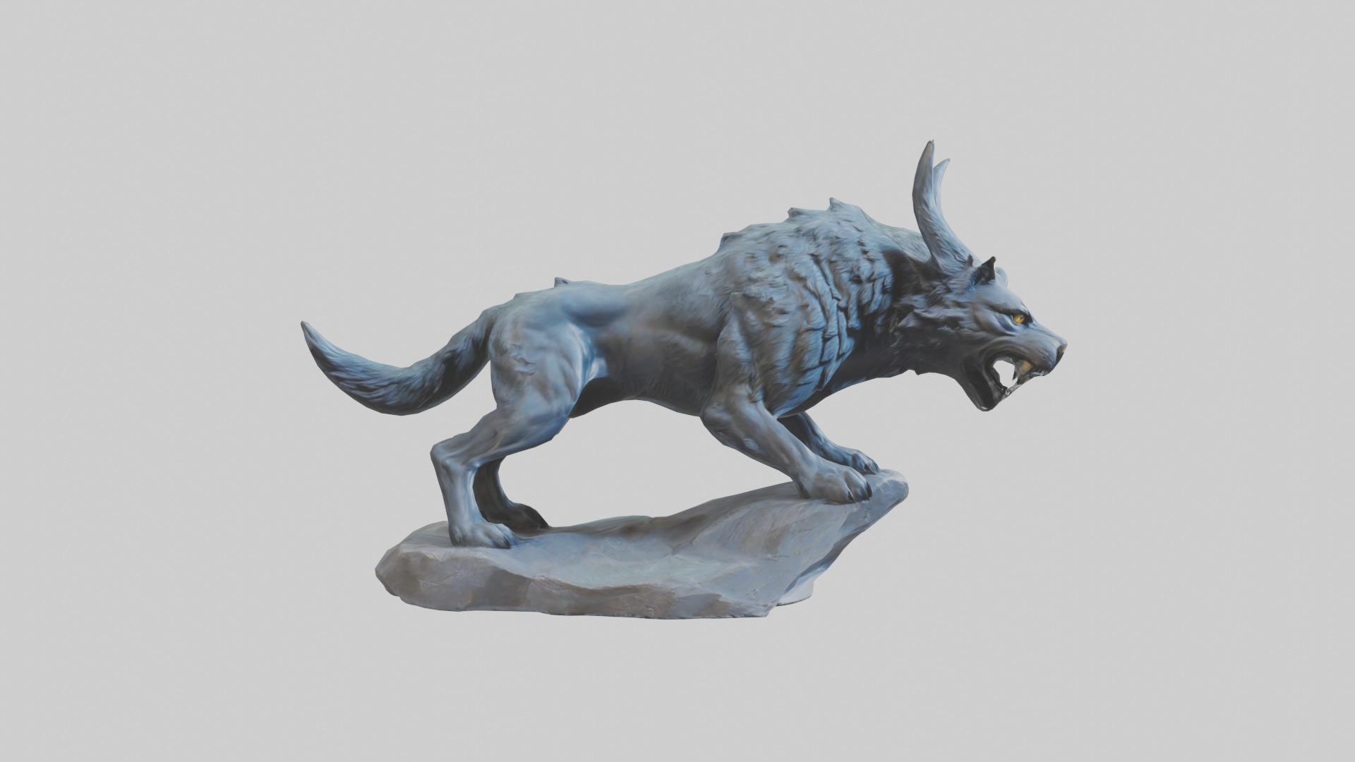 Fenrir statue model Low-poly 3D model_16