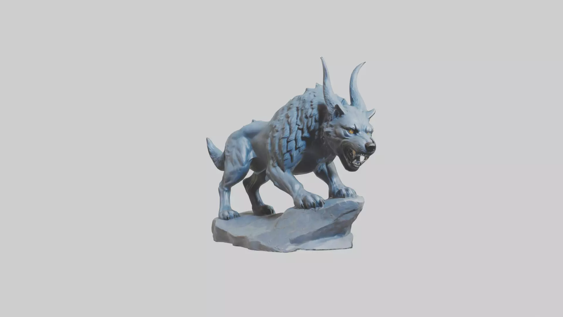 Fenrir statue model Low-poly 3D model_0