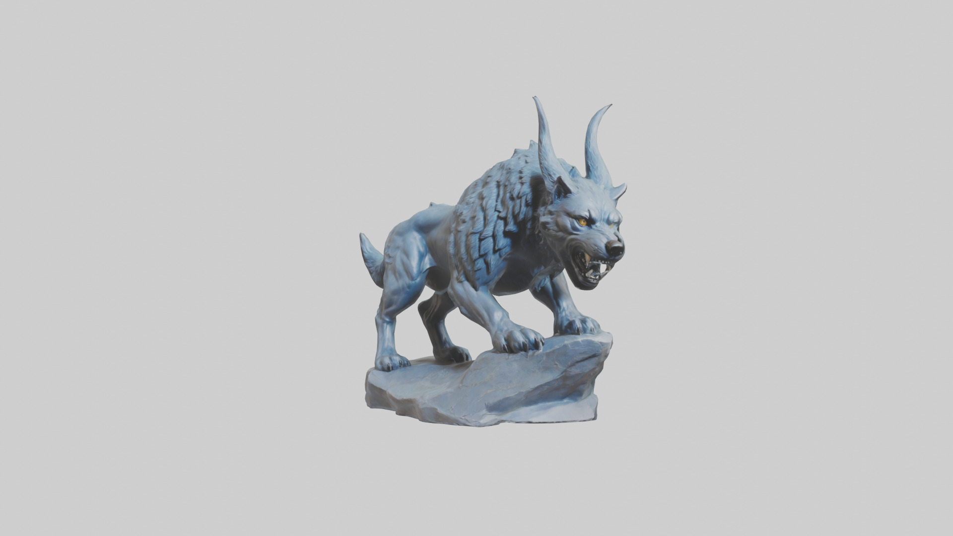 Fenrir statue model Low-poly 3D model_14