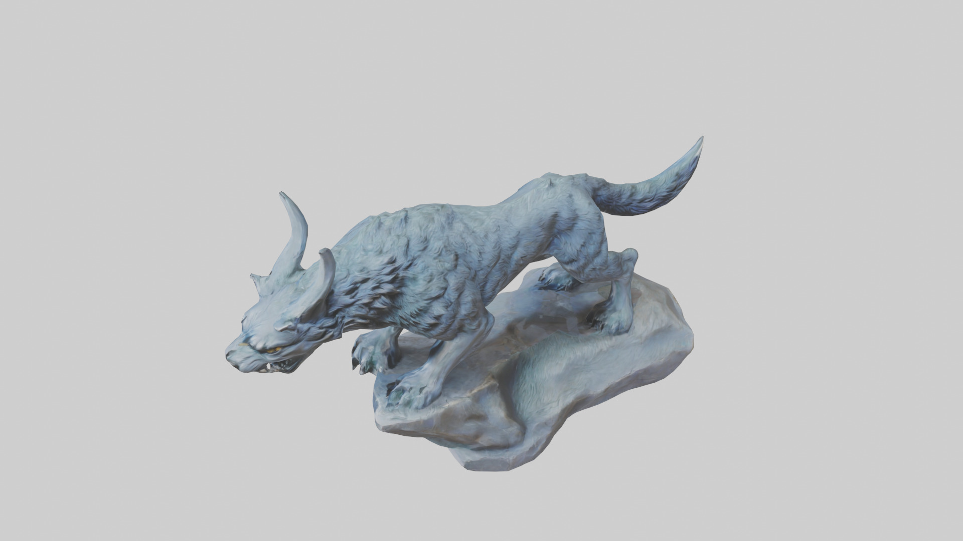 Fenrir statue model Low-poly 3D model_27