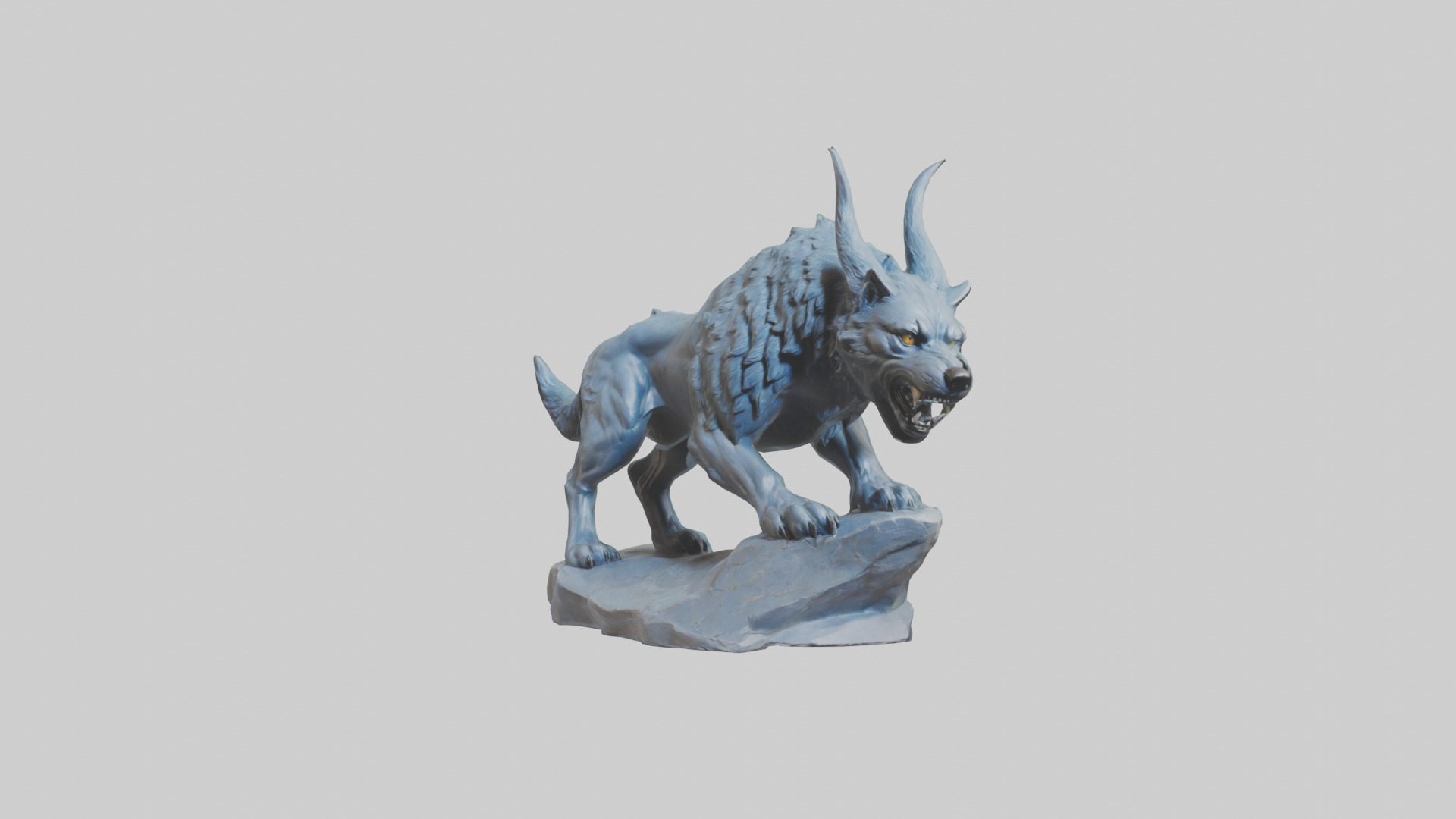 Fenrir statue model Low-poly 3D model_1