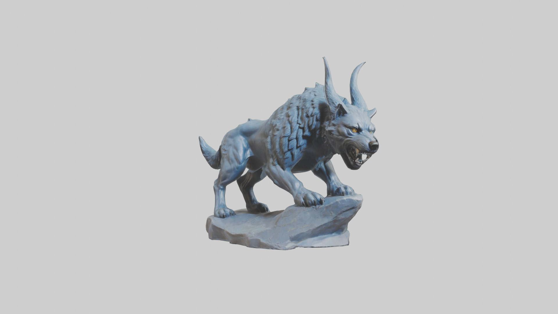 Fenrir statue model Low-poly 3D model_19