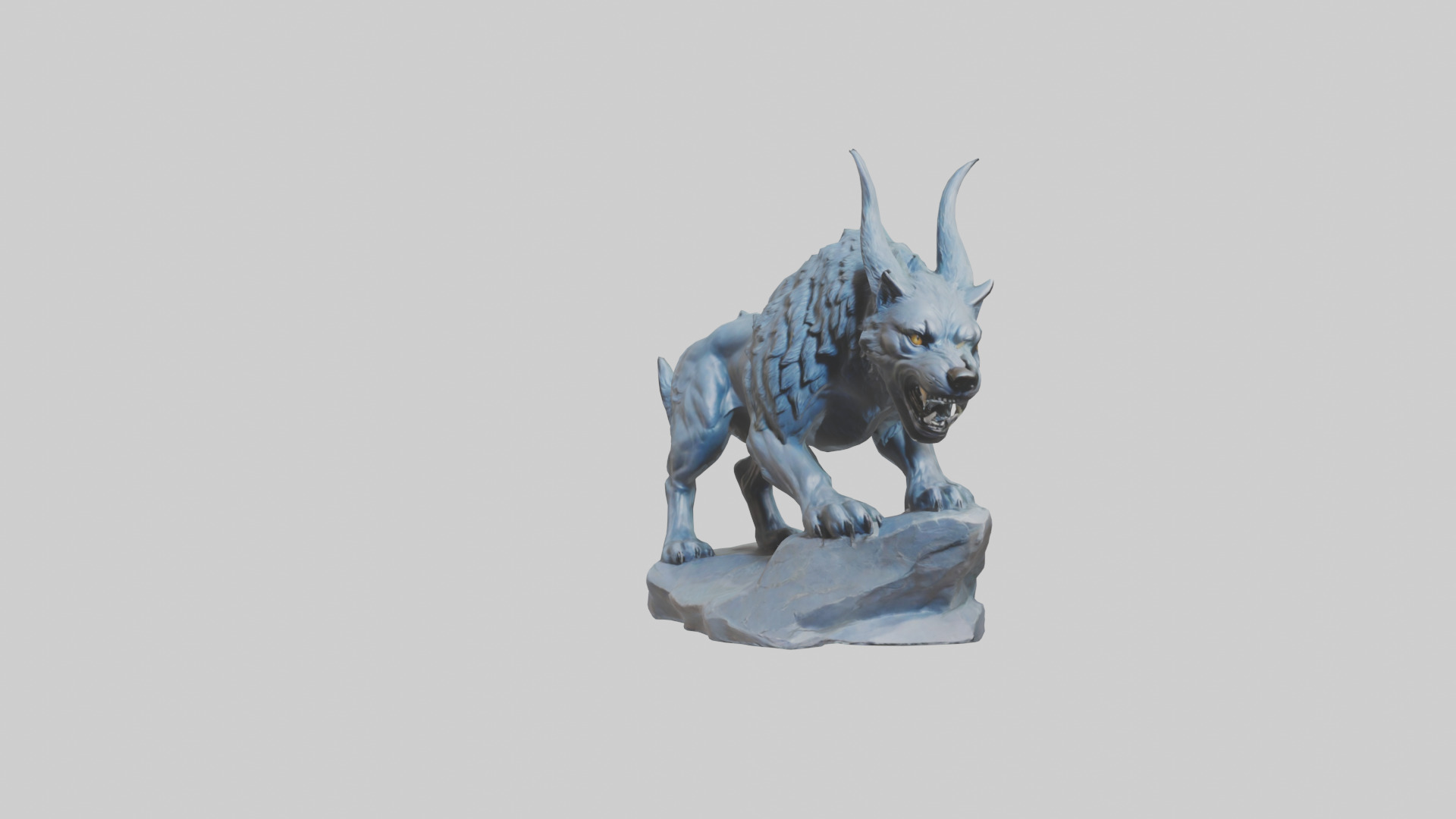 Fenrir statue model Low-poly 3D model_13