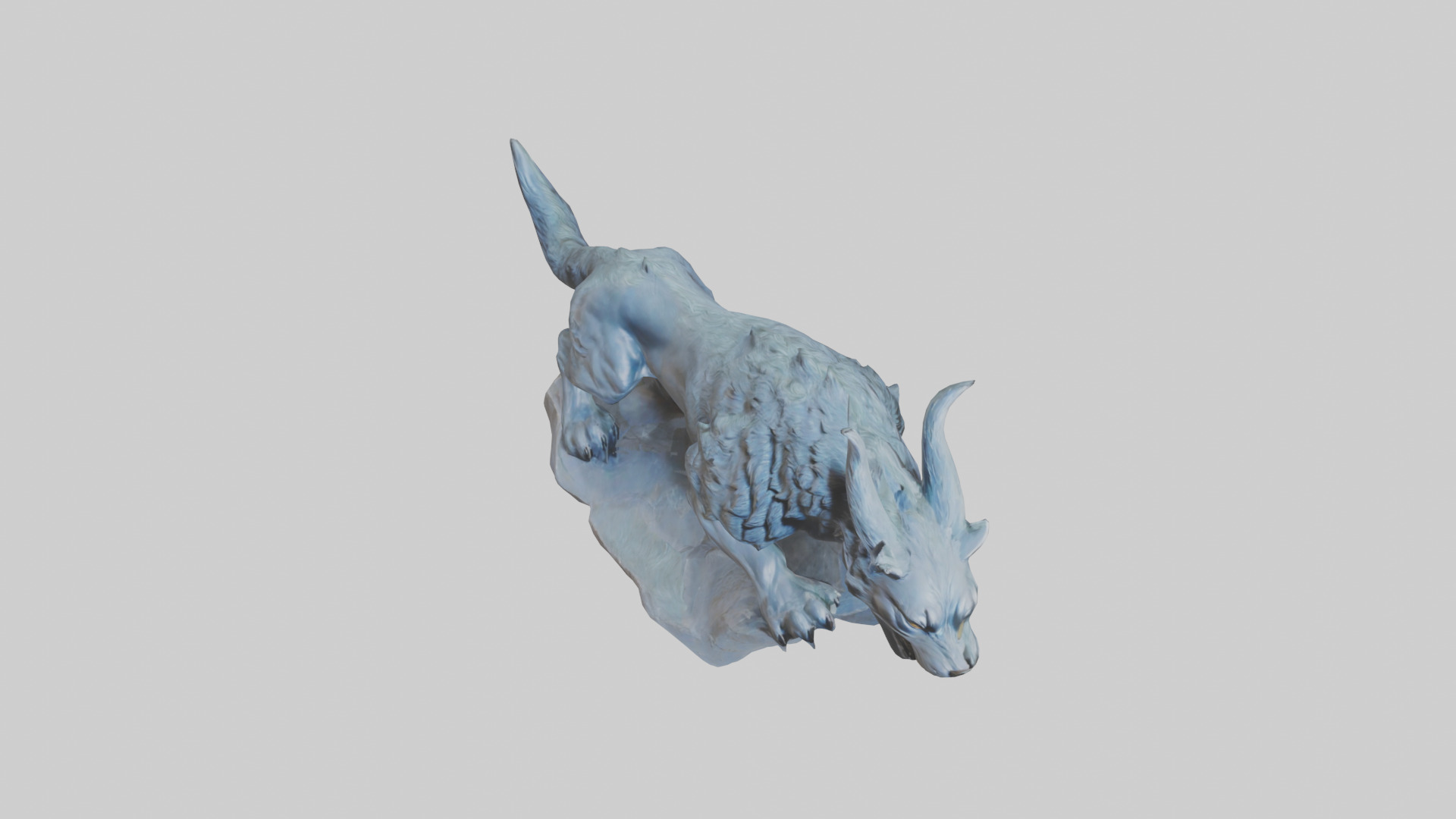 Fenrir statue model Low-poly 3D model_26