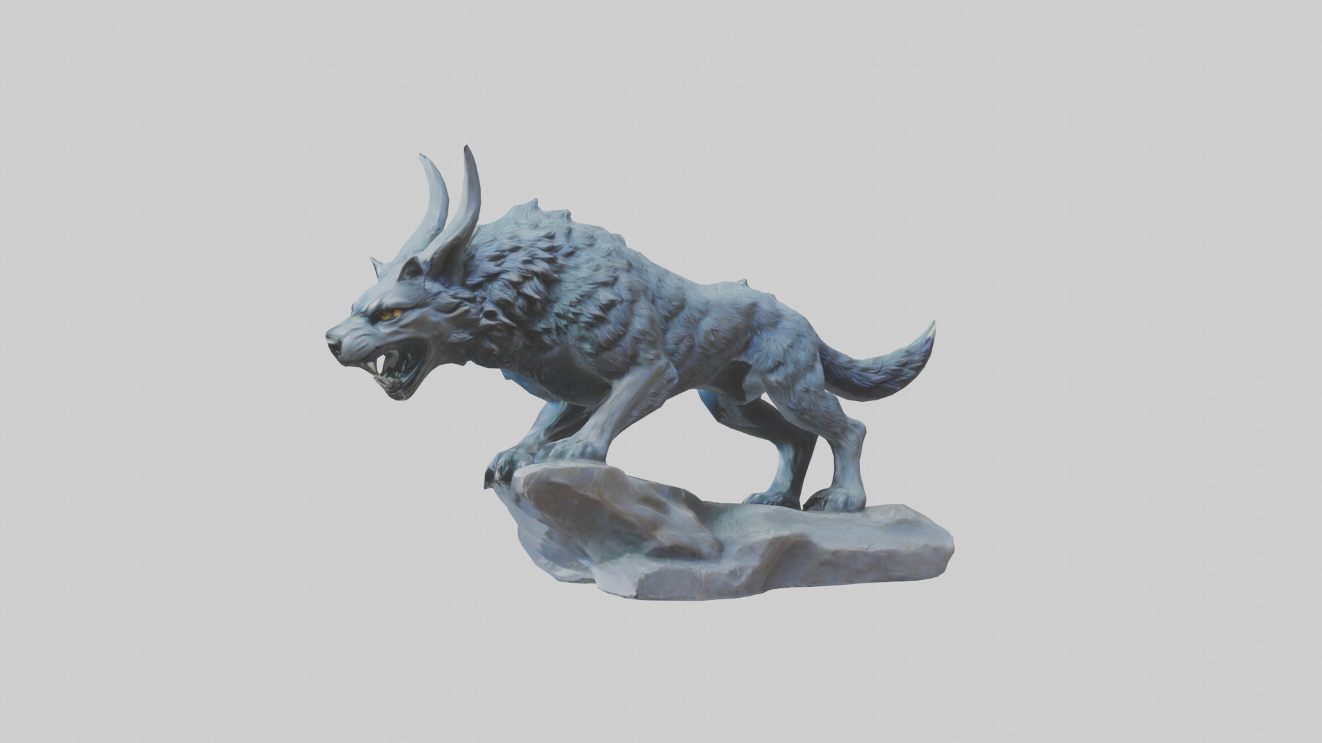 Fenrir statue model Low-poly 3D model_22