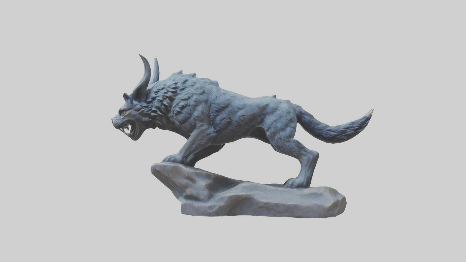 Fenrir statue model Low-poly 3D model_4