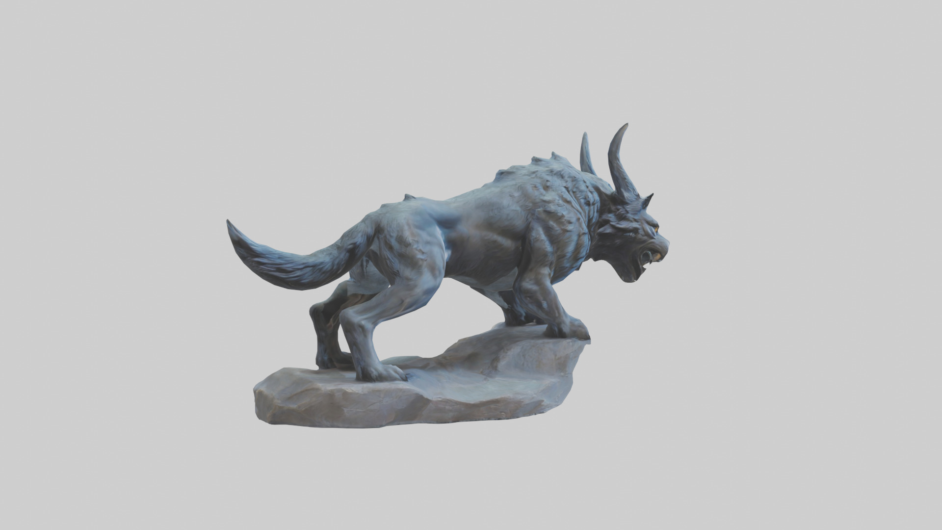 Fenrir statue model Low-poly 3D model_23