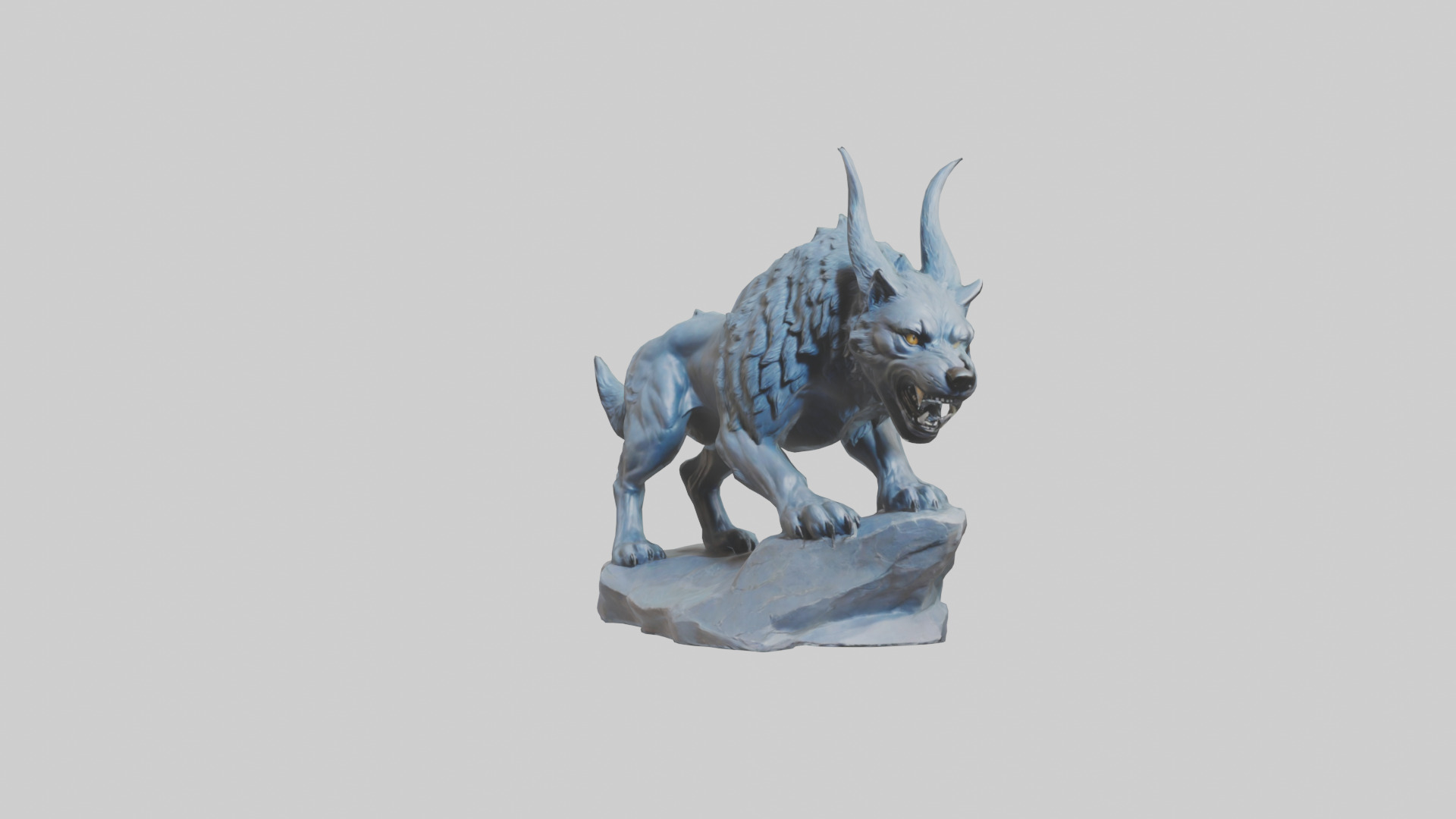 Fenrir statue model Low-poly 3D model_12