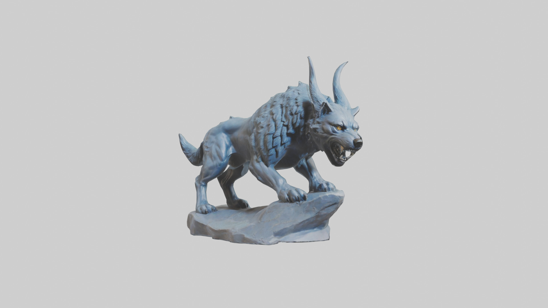 Fenrir statue model Low-poly 3D model_17