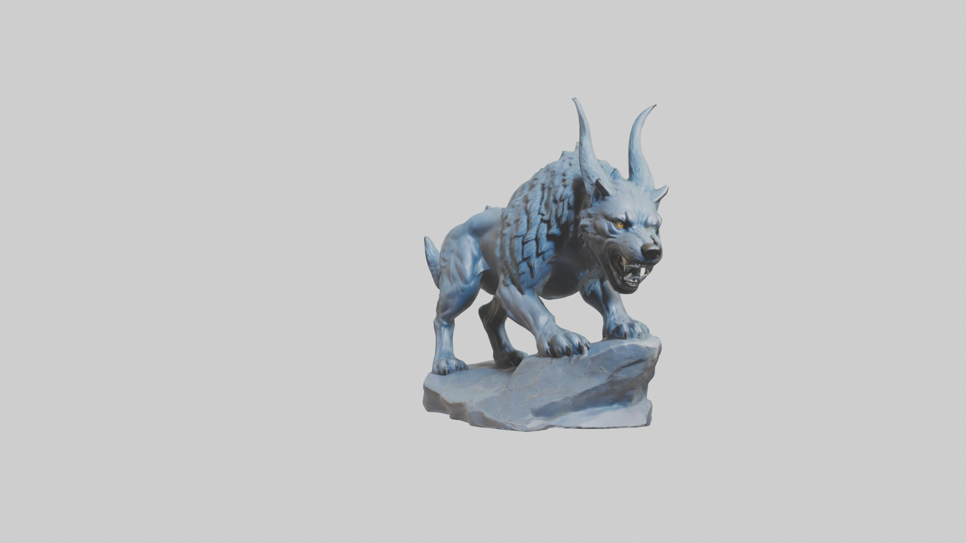 Fenrir statue model Low-poly 3D model_15