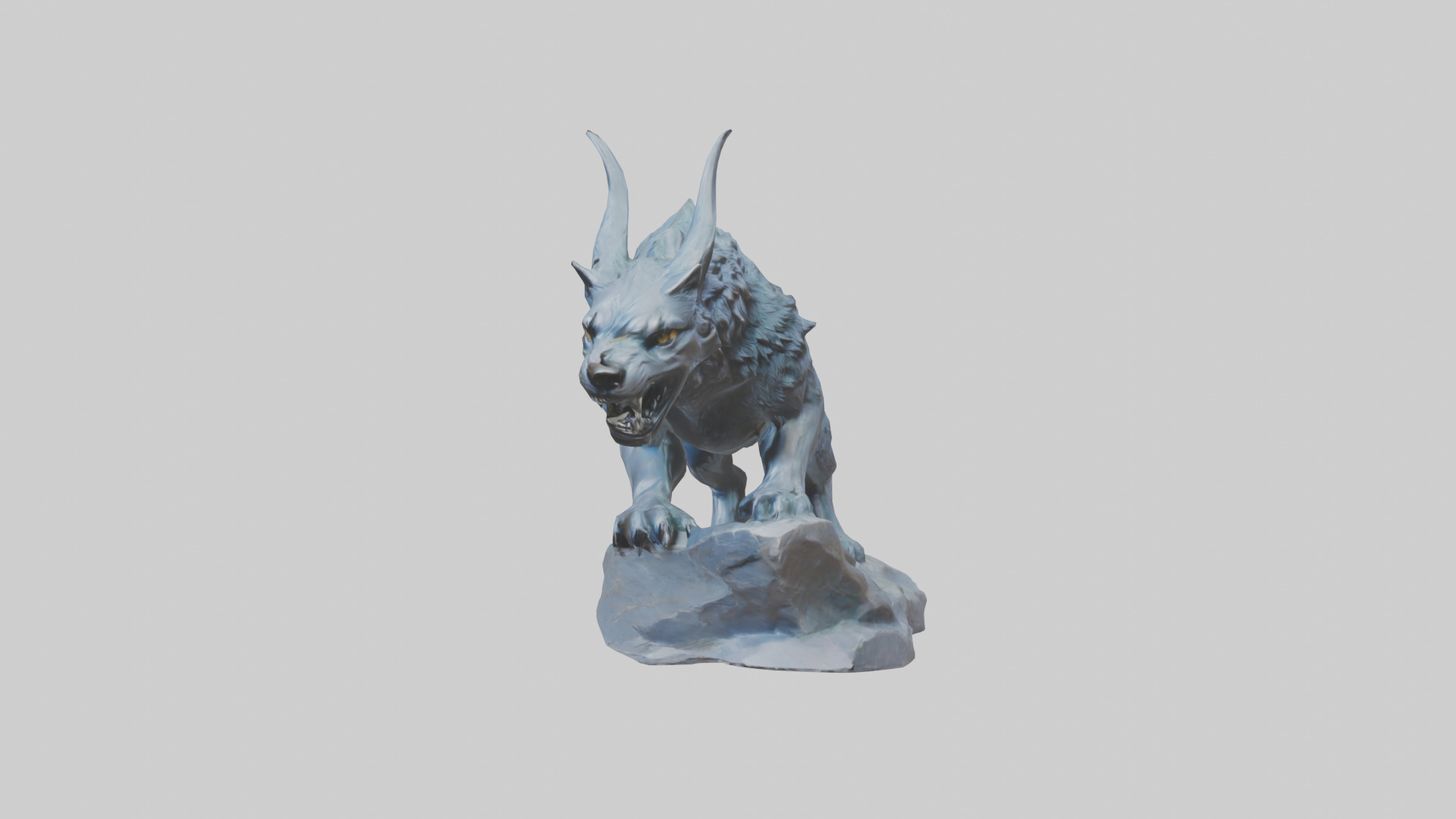 Fenrir statue model Low-poly 3D model_11