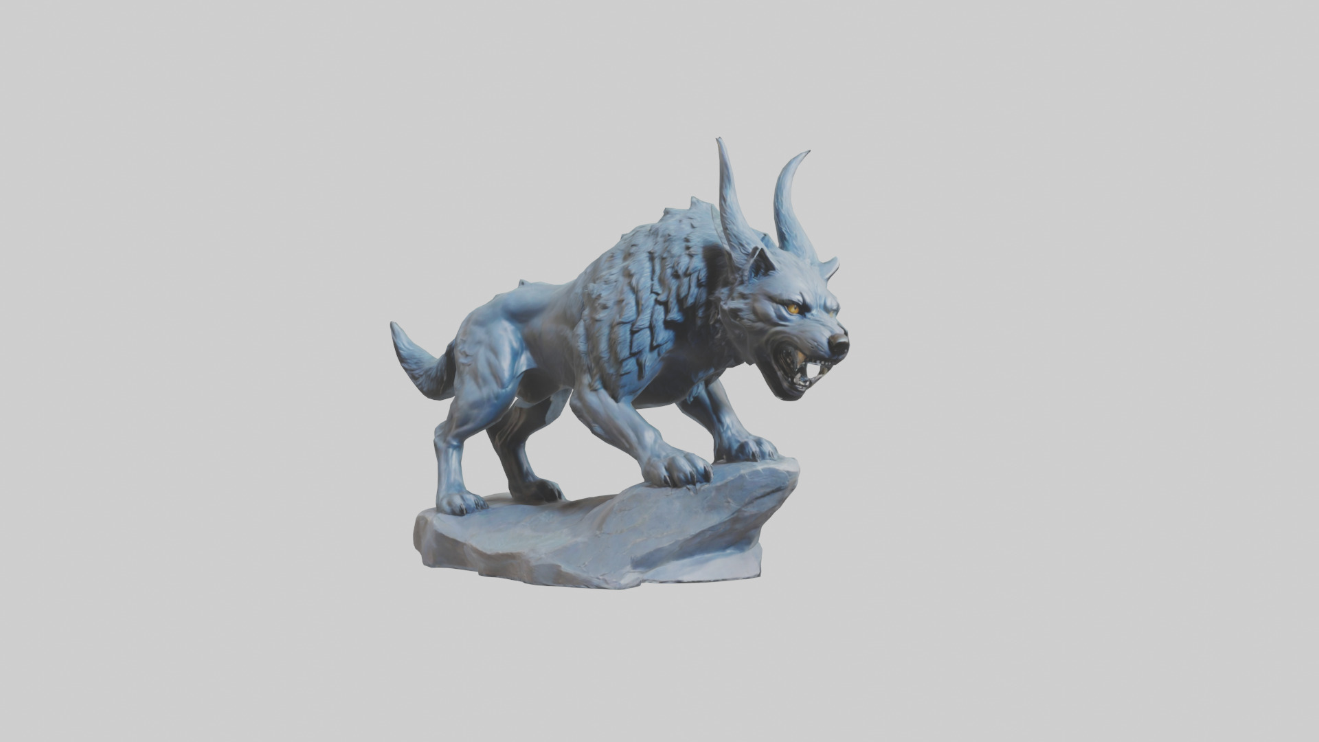 Fenrir statue model Low-poly 3D model_20
