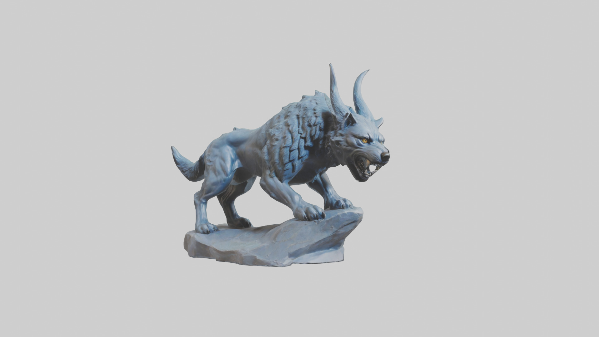 Fenrir statue model Low-poly 3D model_18