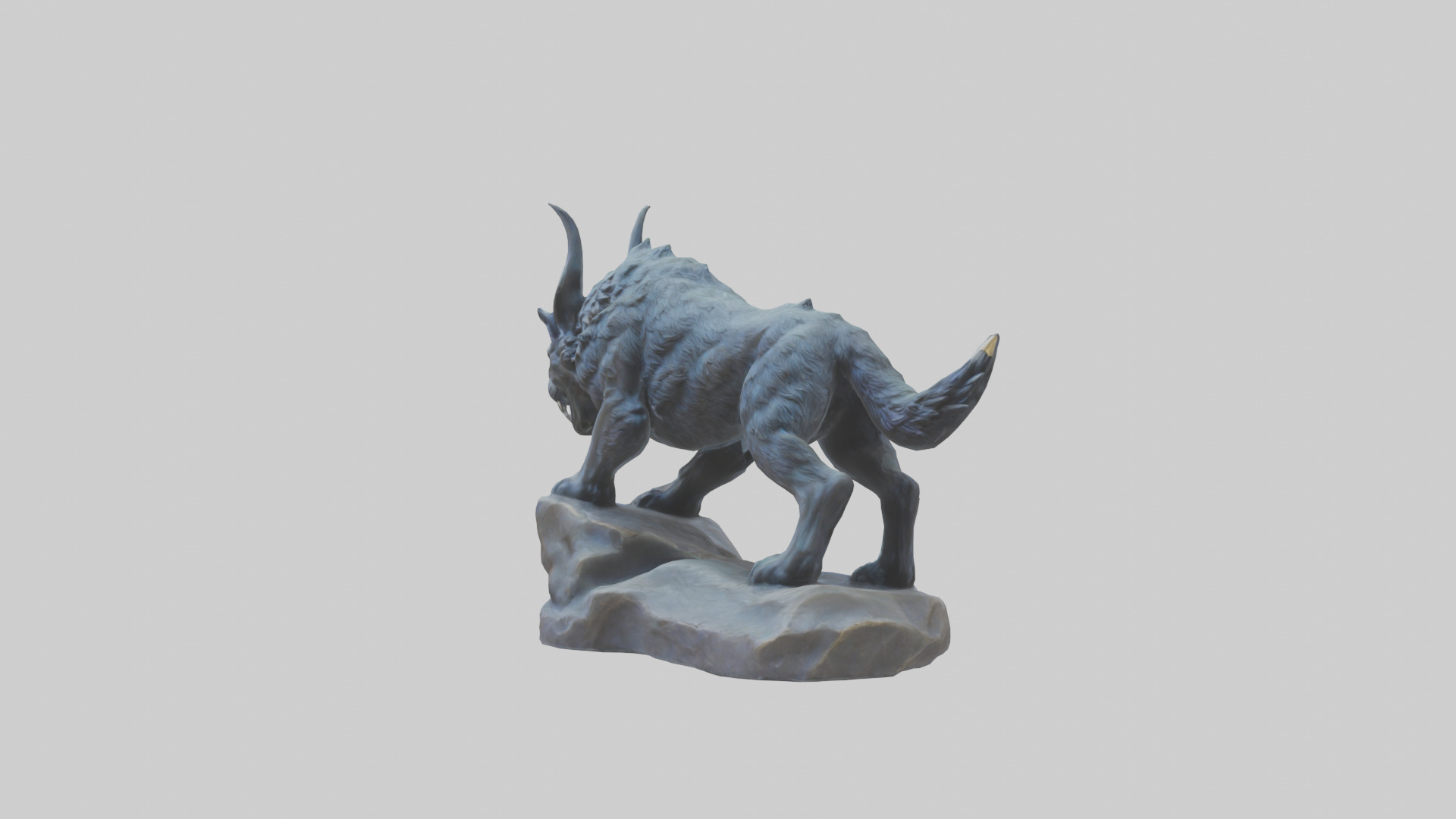 Fenrir statue model Low-poly 3D model_3