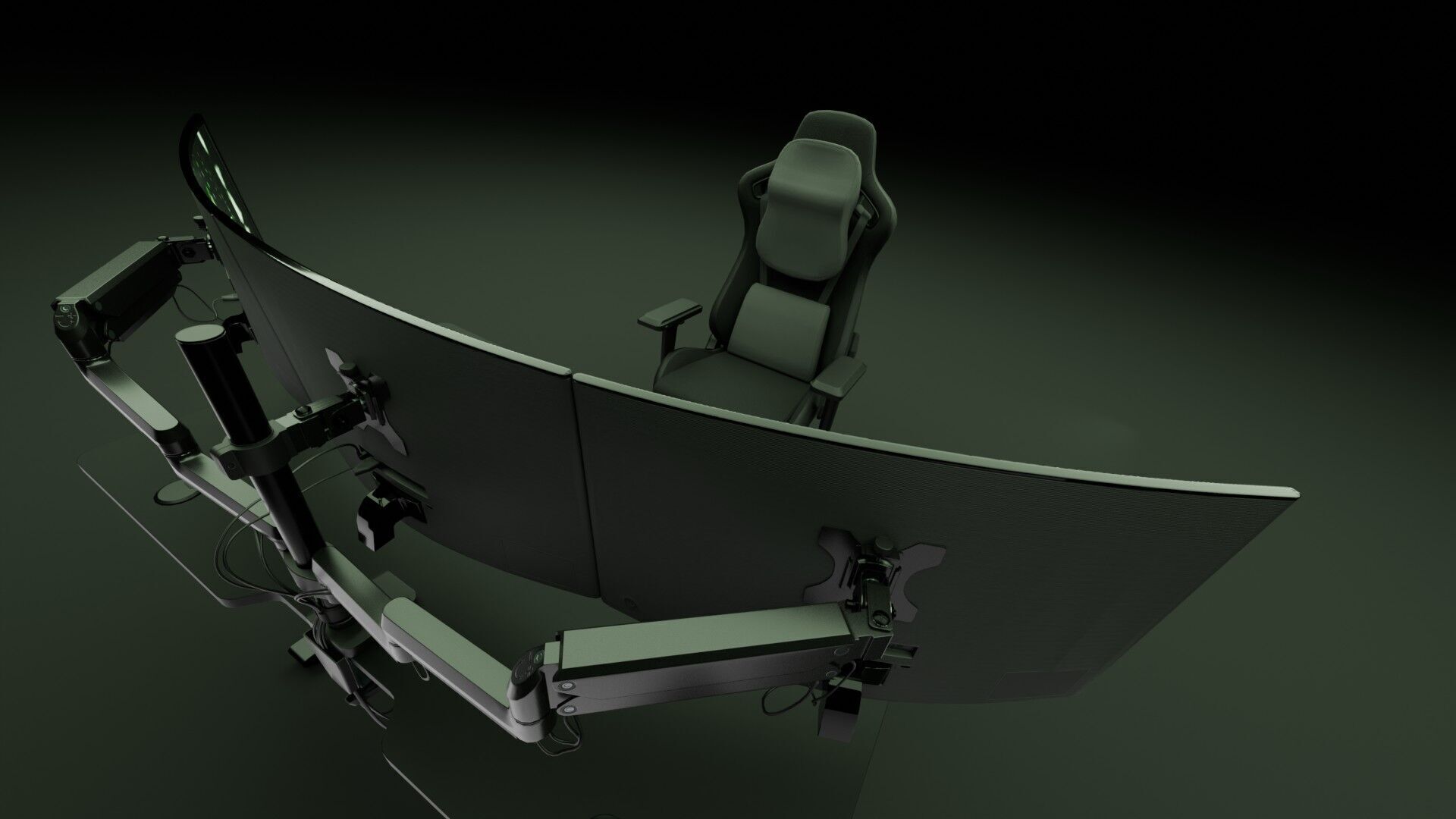 Workstation for PC Low-poly 3D model_10