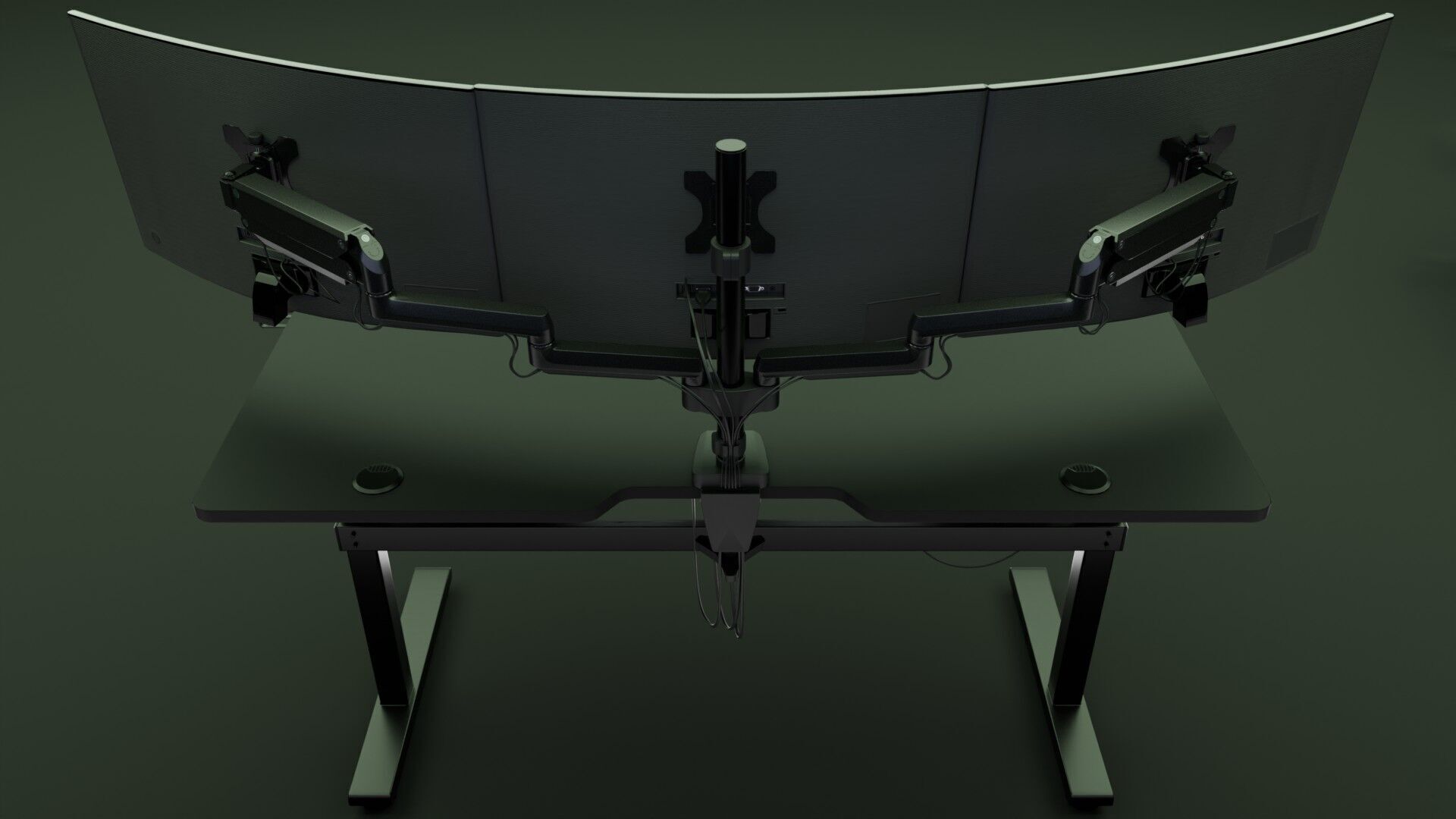 Workstation for PC Low-poly 3D model_11