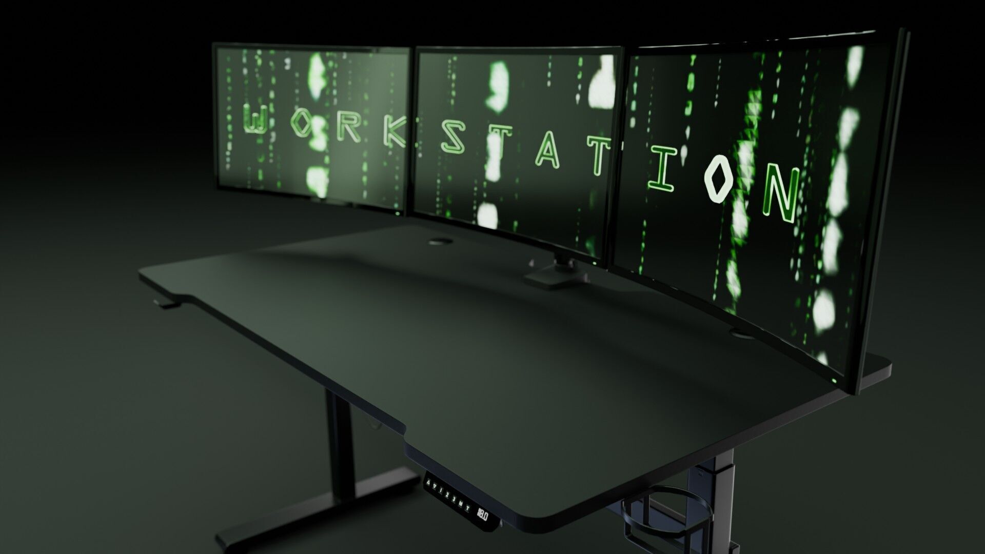 Workstation for PC Low-poly 3D model_9