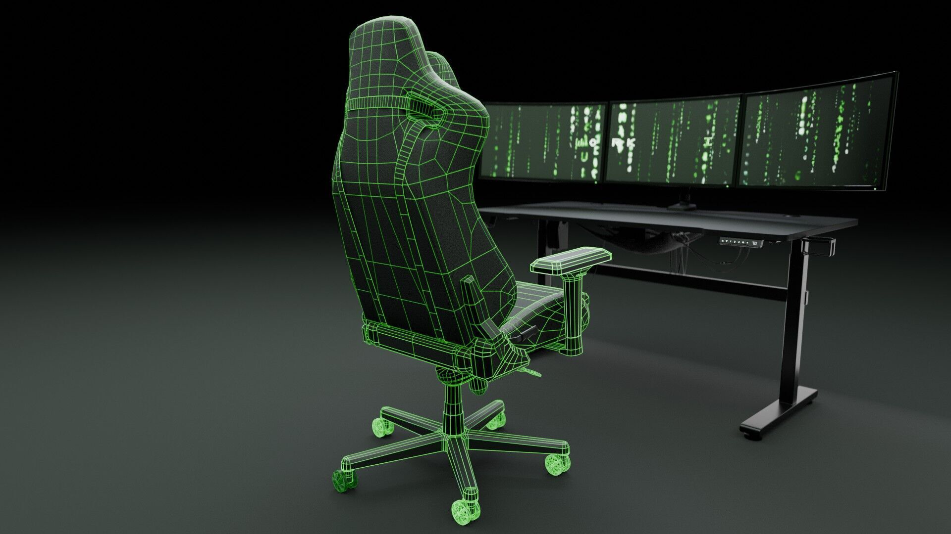 Workstation for PC Low-poly 3D model_30