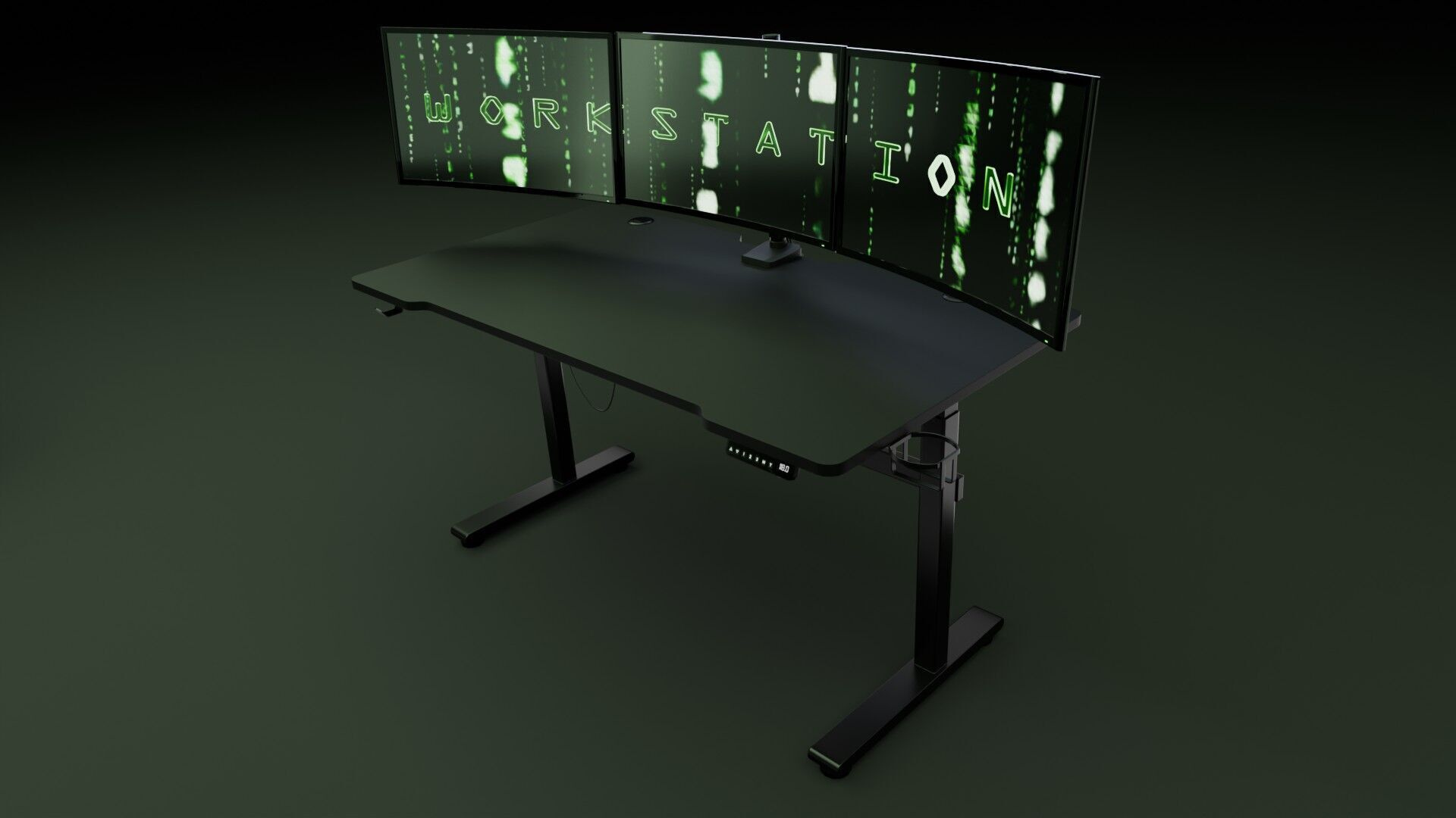 Workstation for PC Low-poly 3D model_8