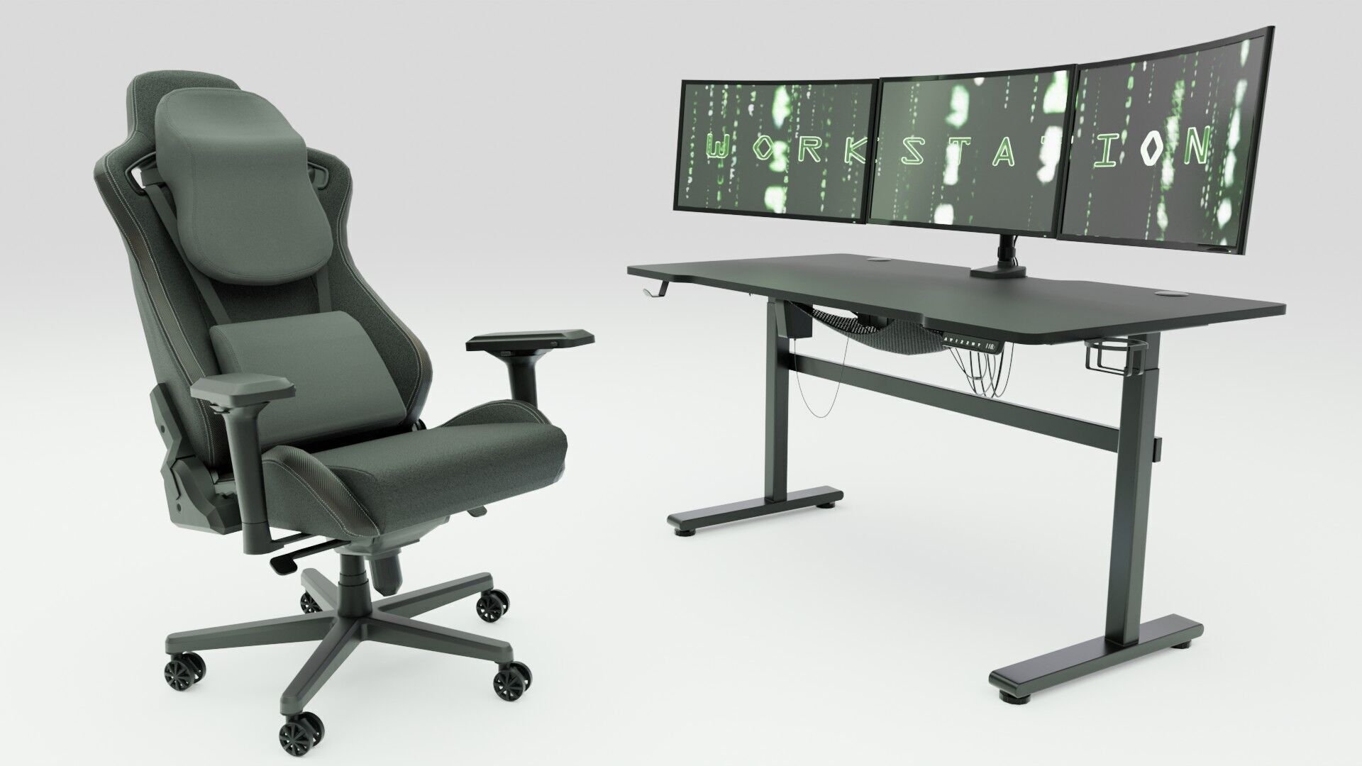 Workstation for PC Low-poly 3D model_2