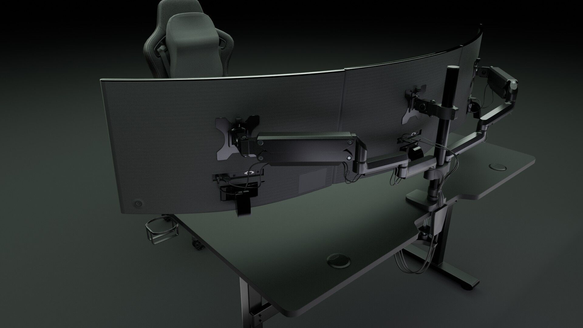 Workstation for PC Low-poly 3D model_37