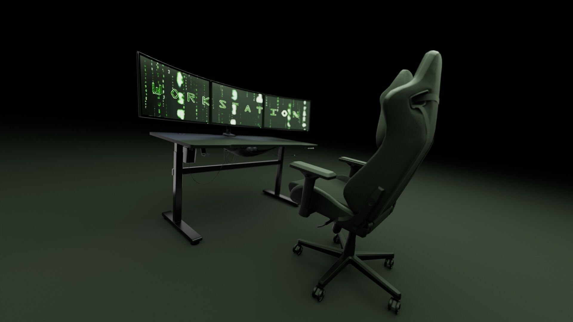 Workstation for PC Low-poly 3D model_4