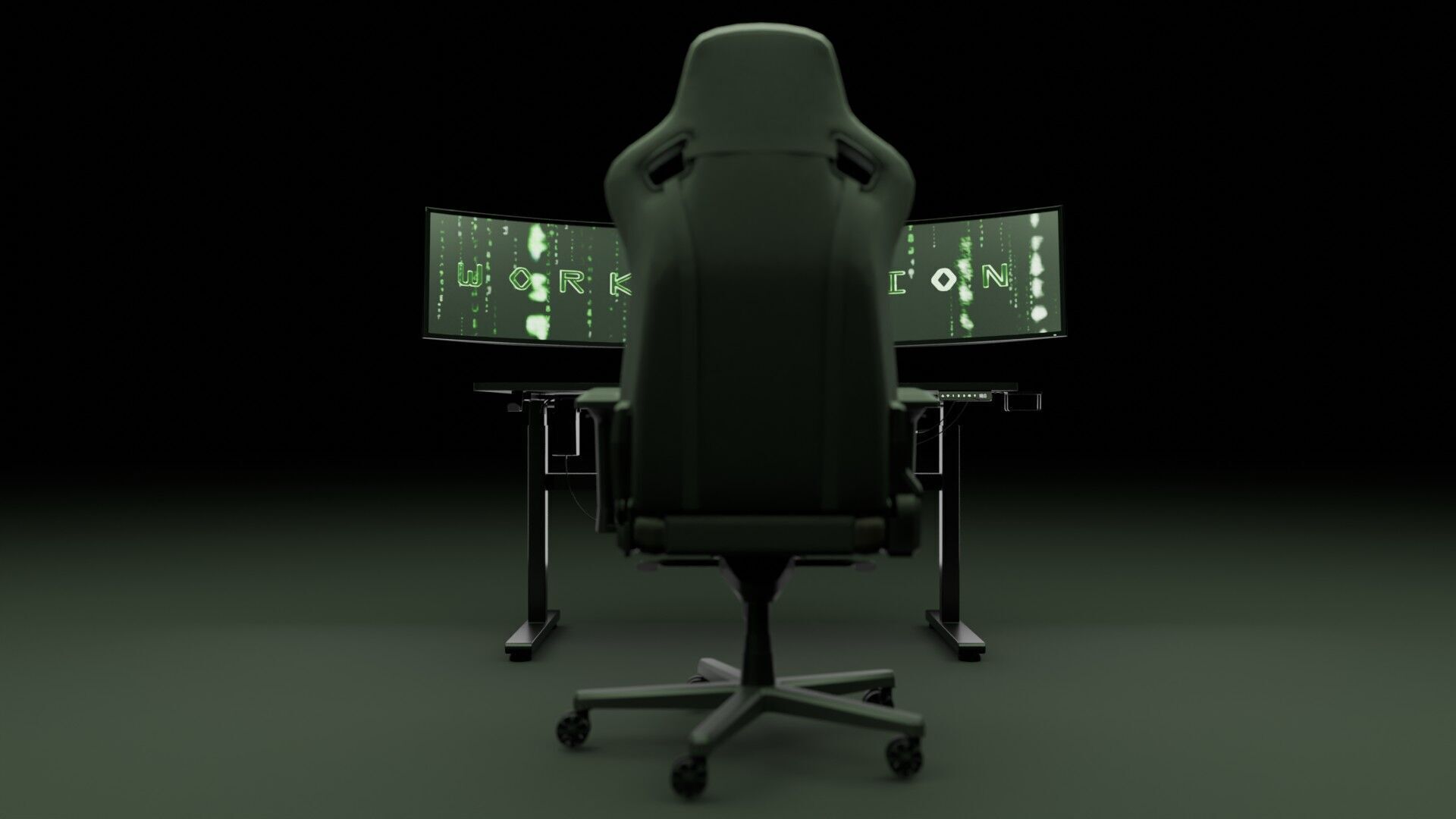 Workstation for PC Low-poly 3D model_6