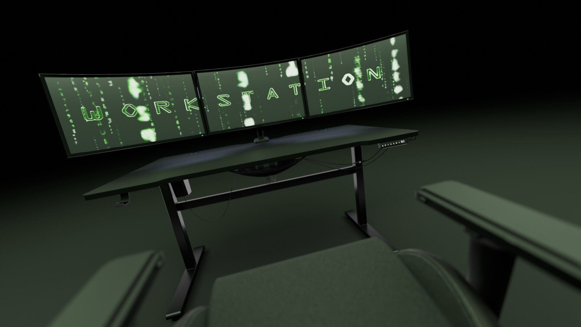Workstation for PC Low-poly 3D model_7