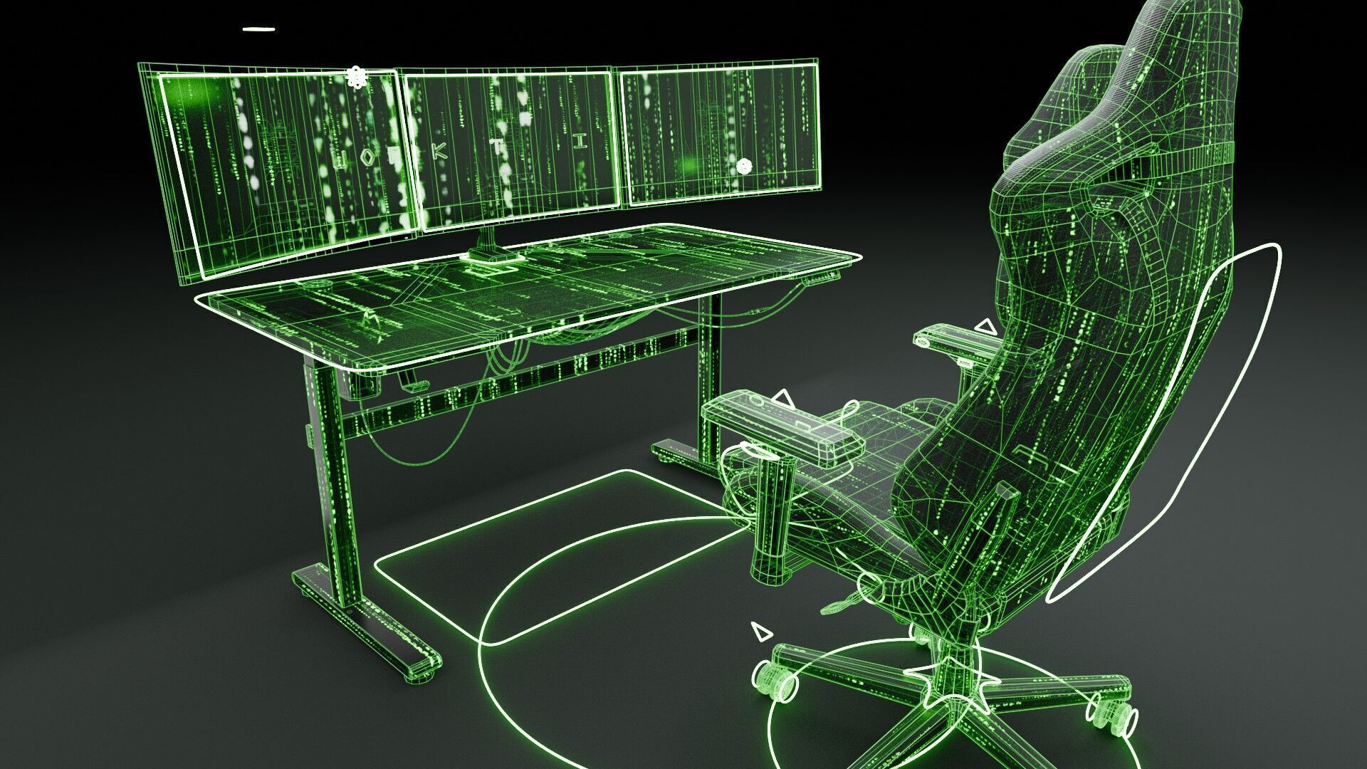 Workstation for PC Low-poly 3D model_51