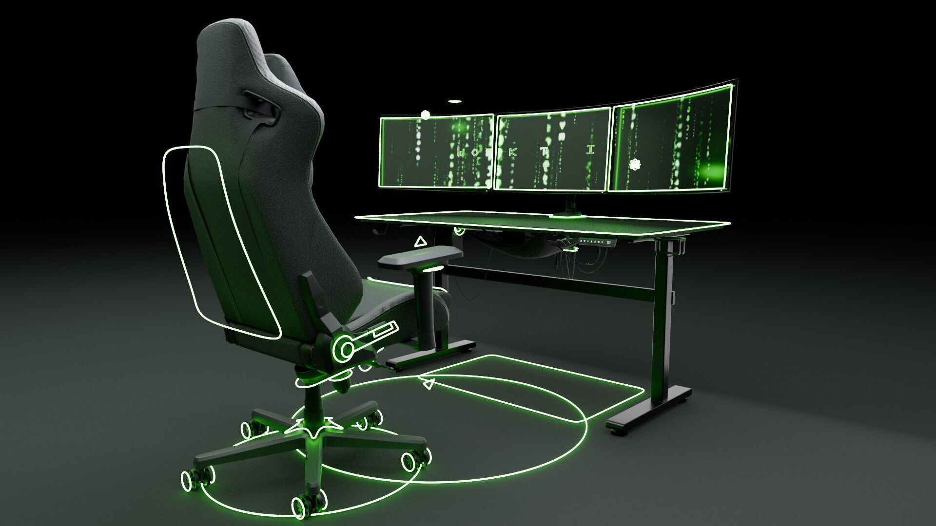 Workstation for PC Low-poly 3D model_24